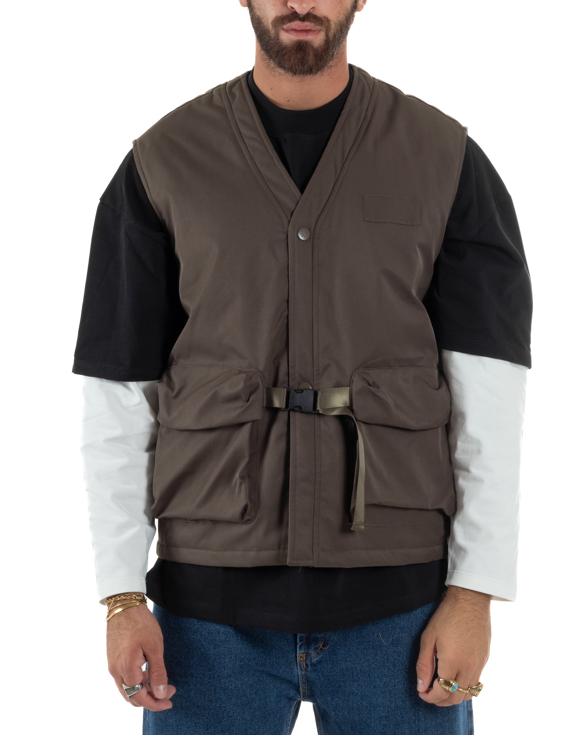 Gilet Casual Regular Fit Smanicato Streetwear G3323A