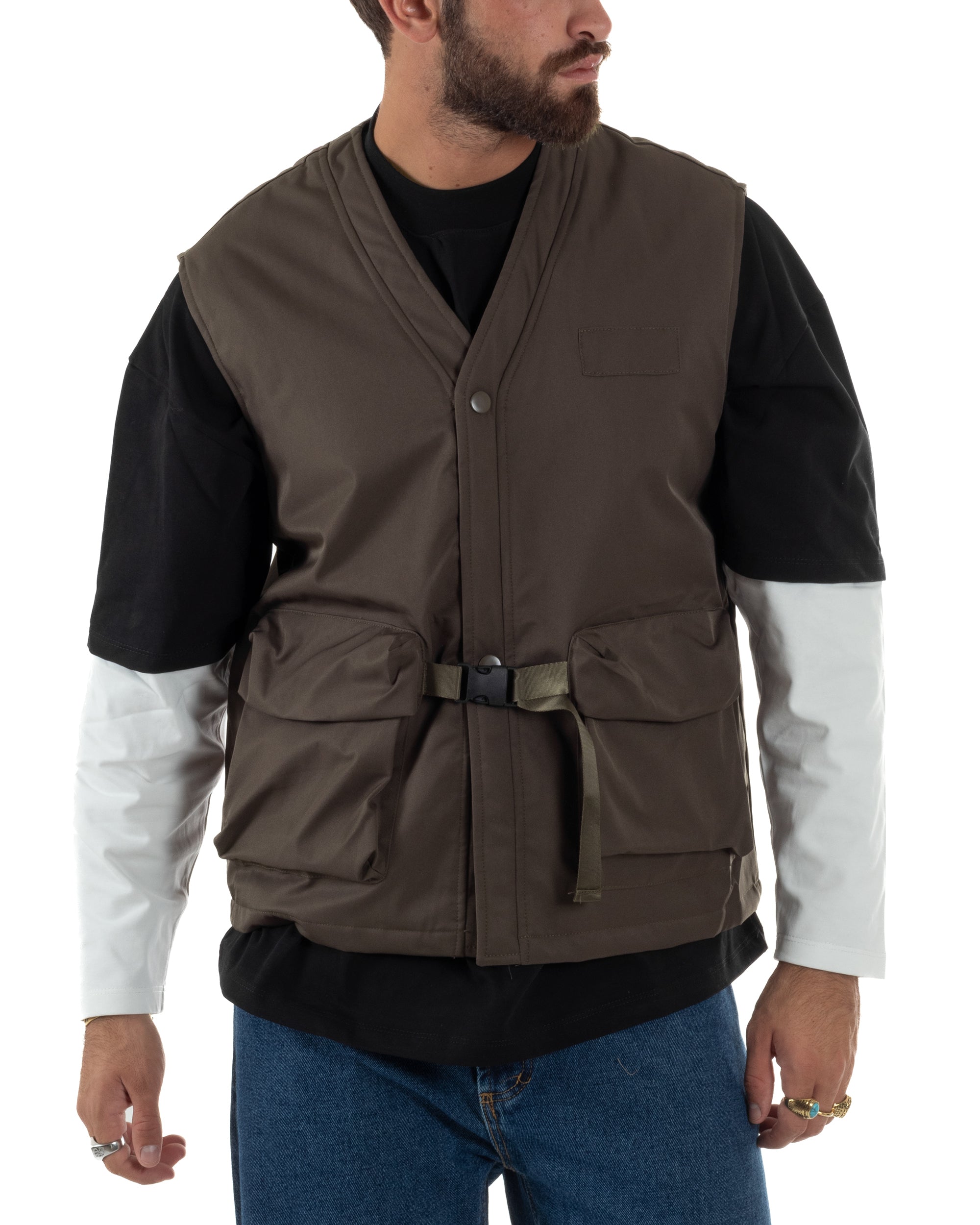 Gilet Casual Regular Fit Smanicato Streetwear G3323A