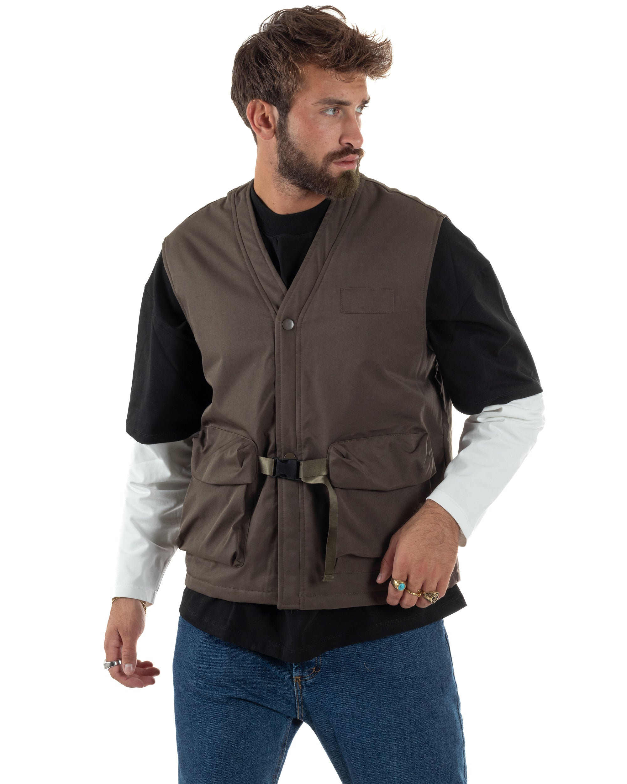 Gilet Casual Regular Fit Smanicato Streetwear G3323A