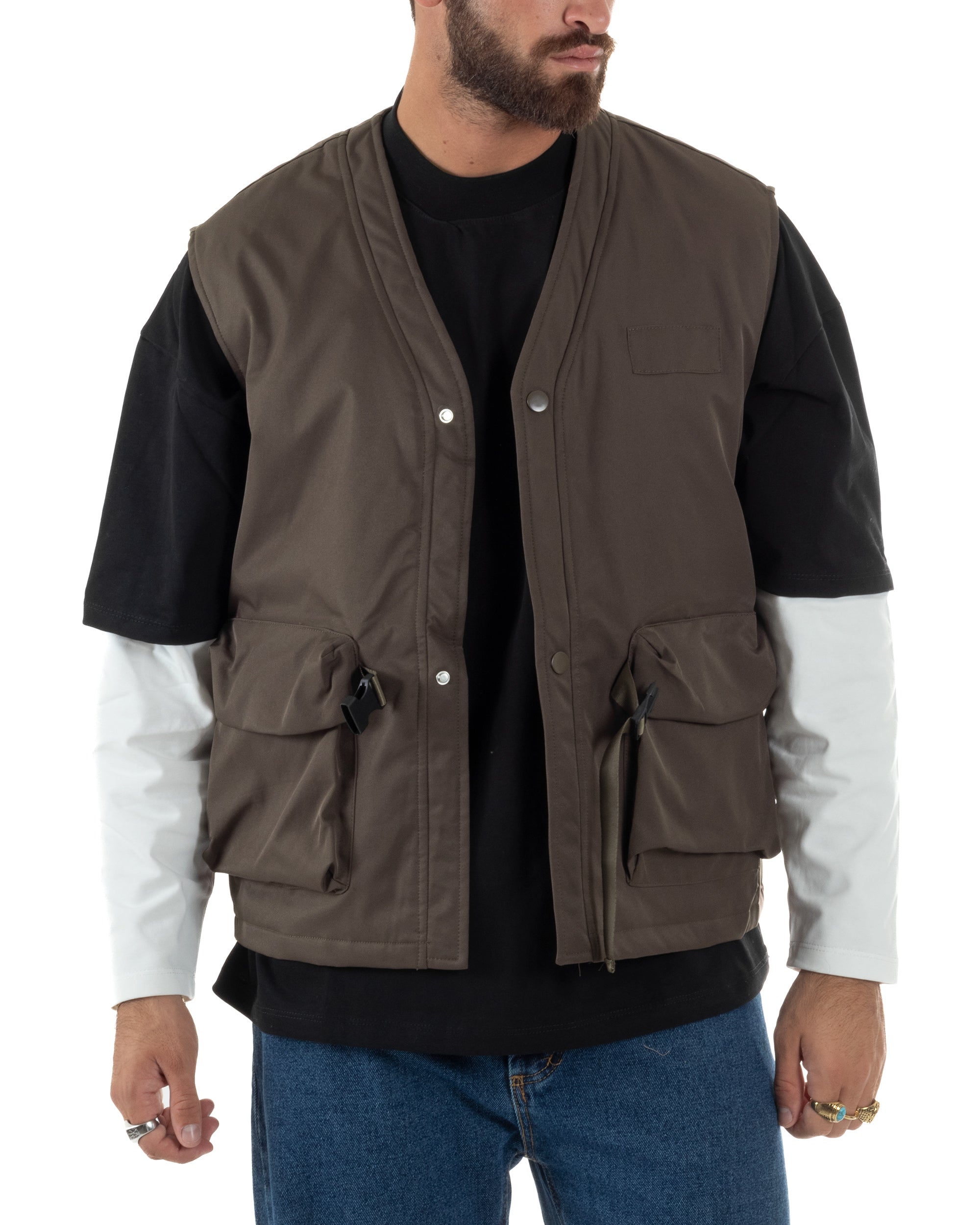 Gilet Casual Regular Fit Smanicato Streetwear G3323A
