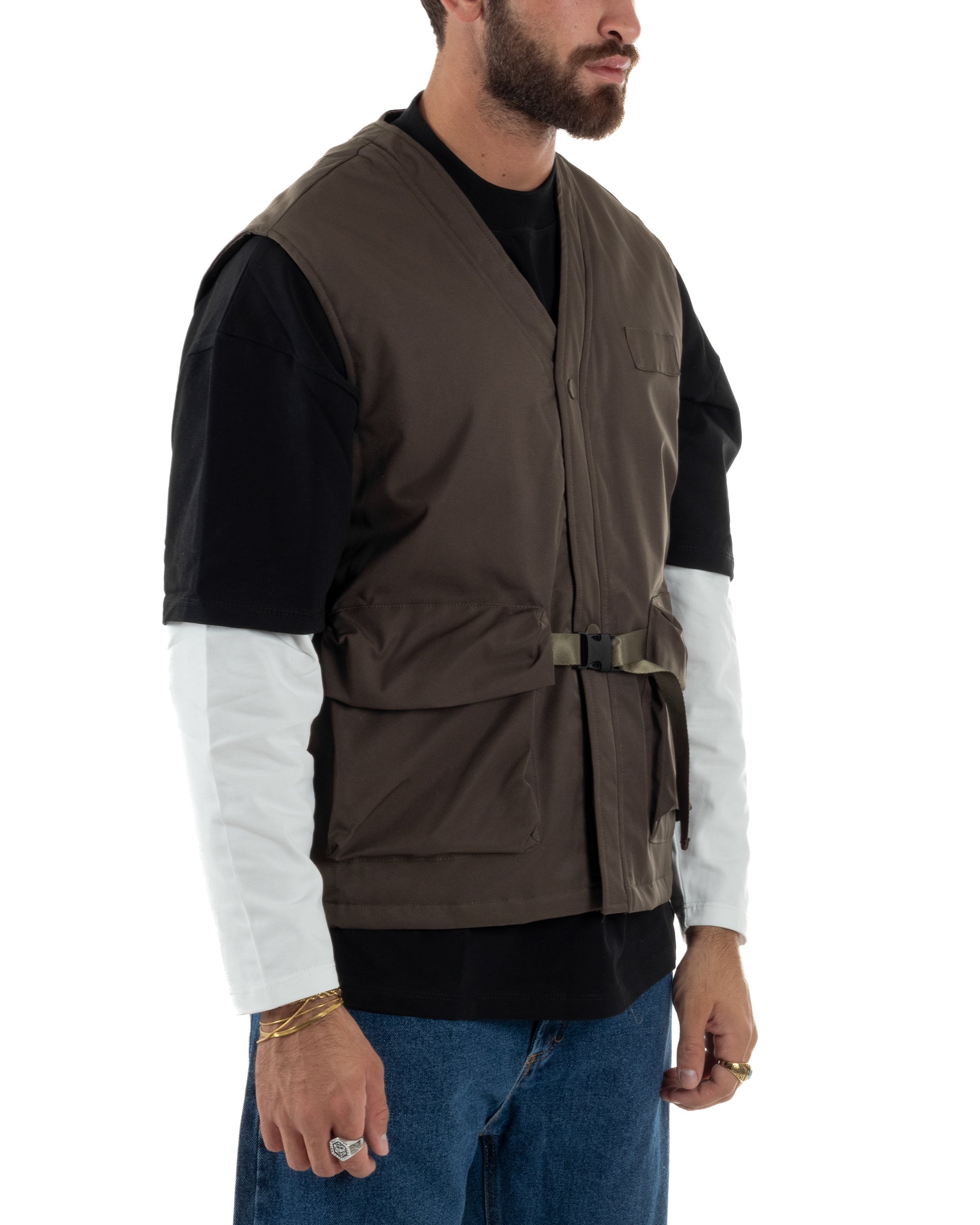 Gilet Casual Regular Fit Smanicato Streetwear G3323A