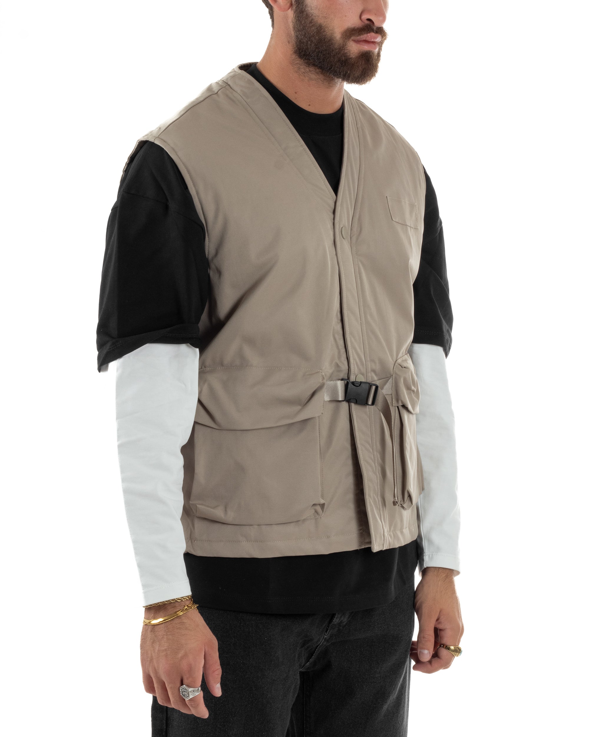 Gilet Casual Regular Fit Smanicato Streetwear G3324A
