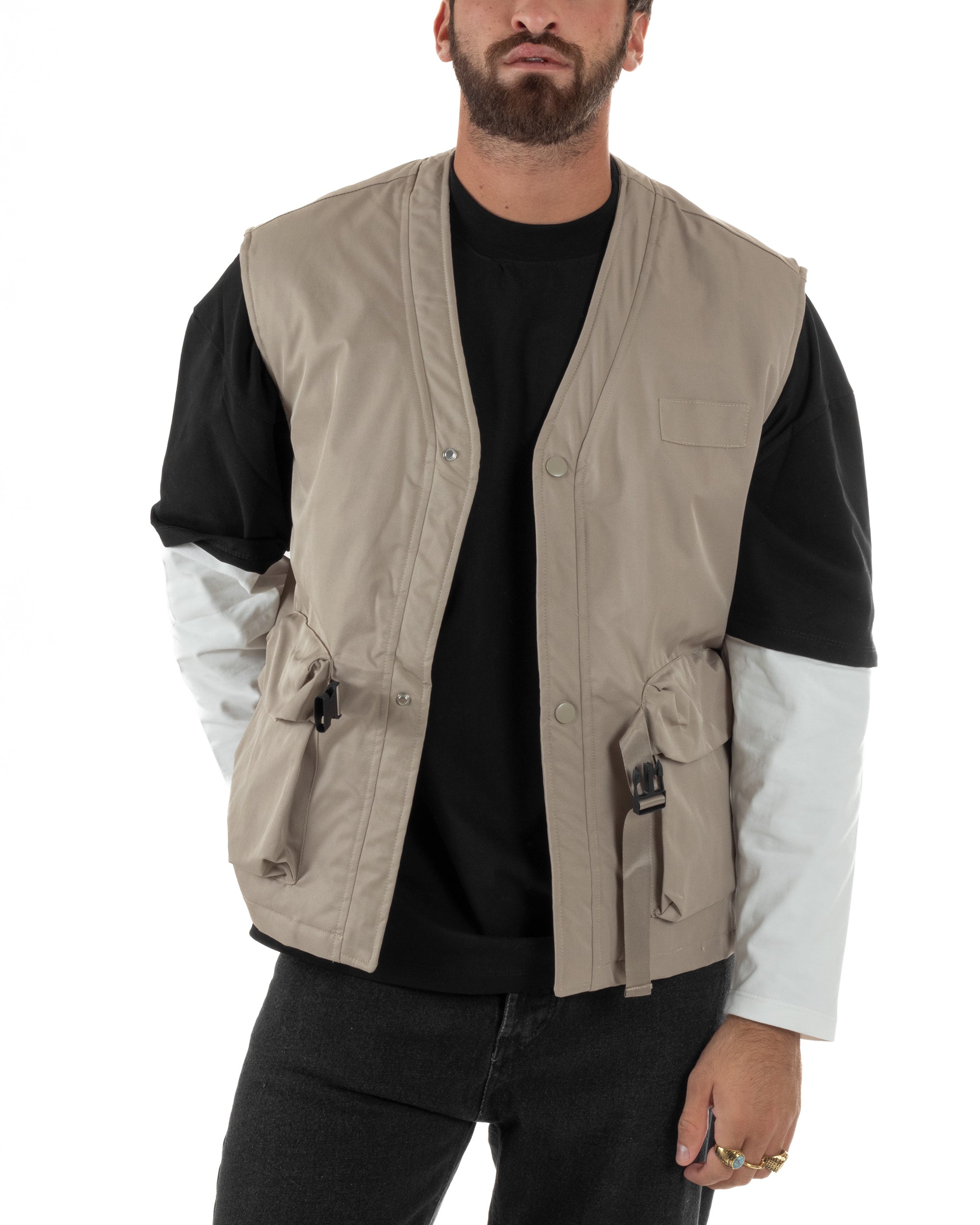 Gilet Casual Regular Fit Smanicato Streetwear G3324A