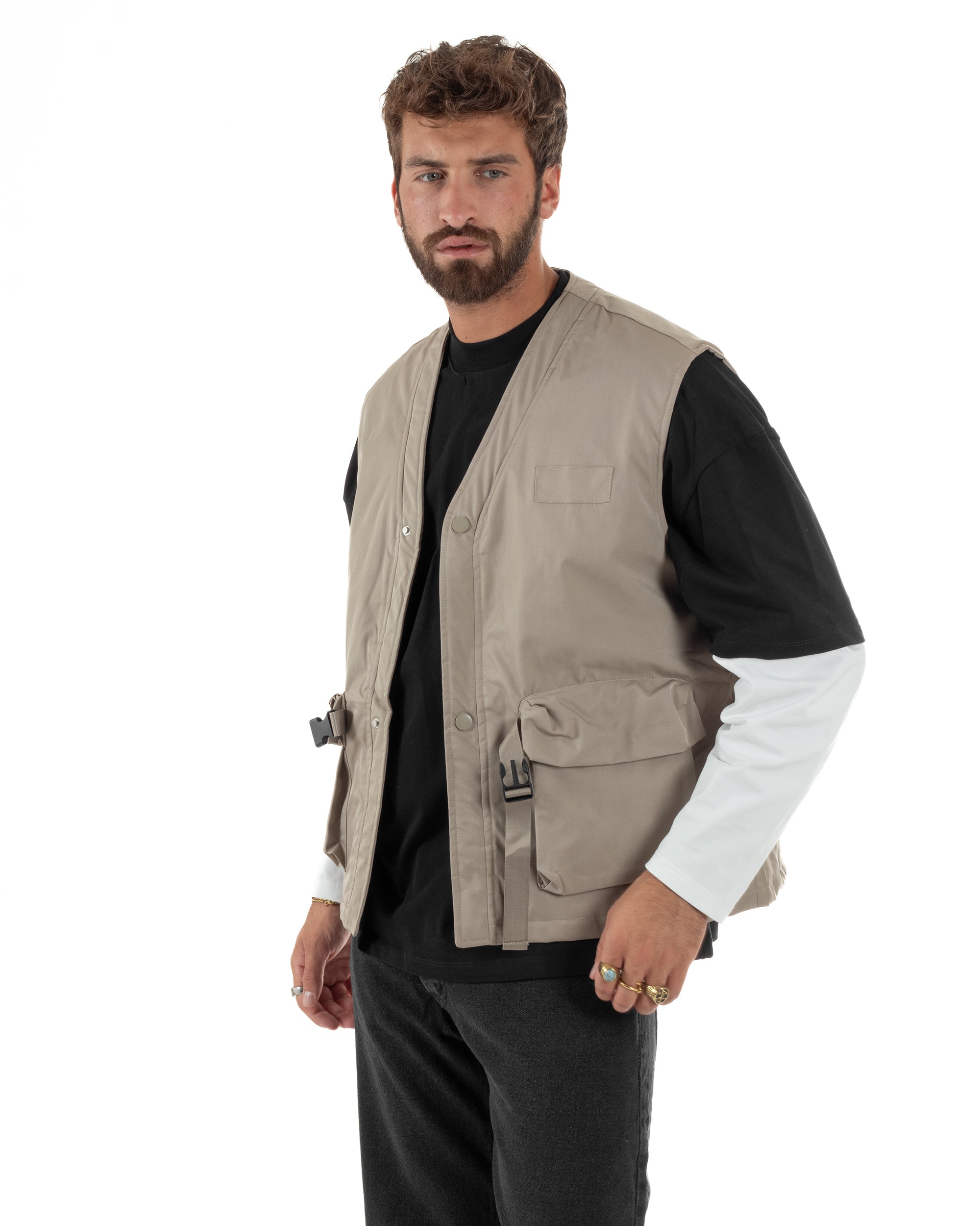 Gilet Casual Regular Fit Smanicato Streetwear G3324A