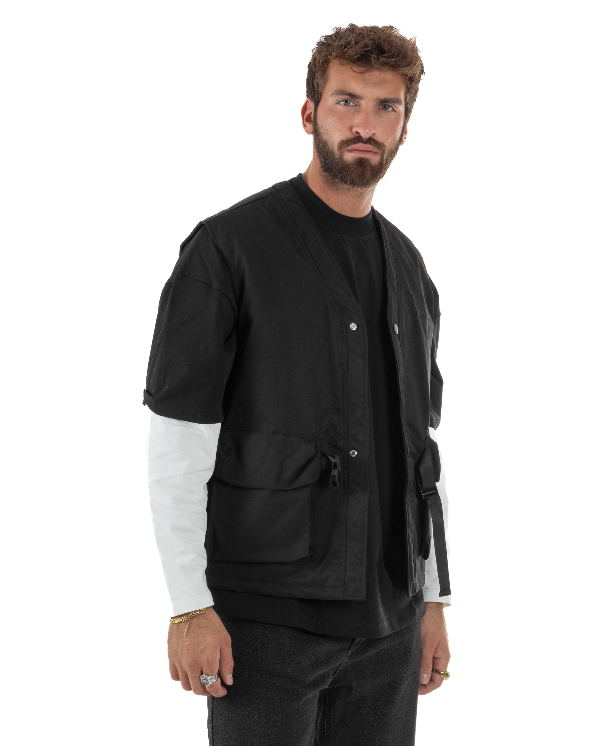 Gilet Casual Regular Fit Smanicato Streetwear G3325A