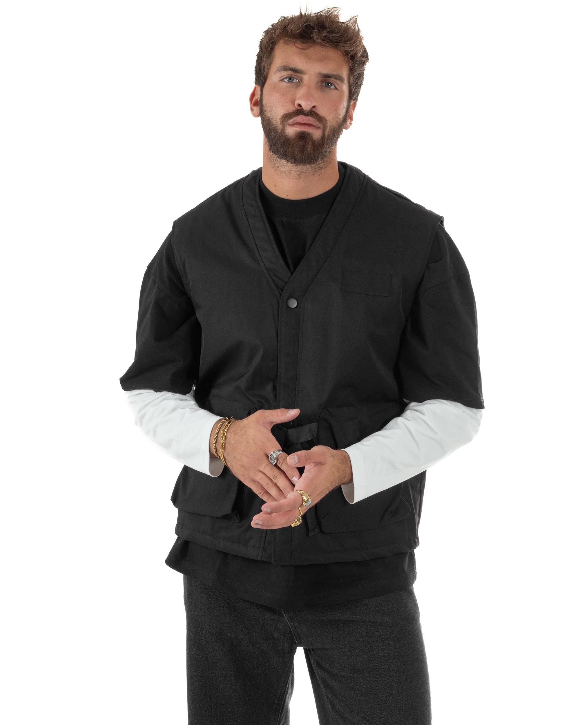 Gilet Casual Regular Fit Smanicato Streetwear G3325A