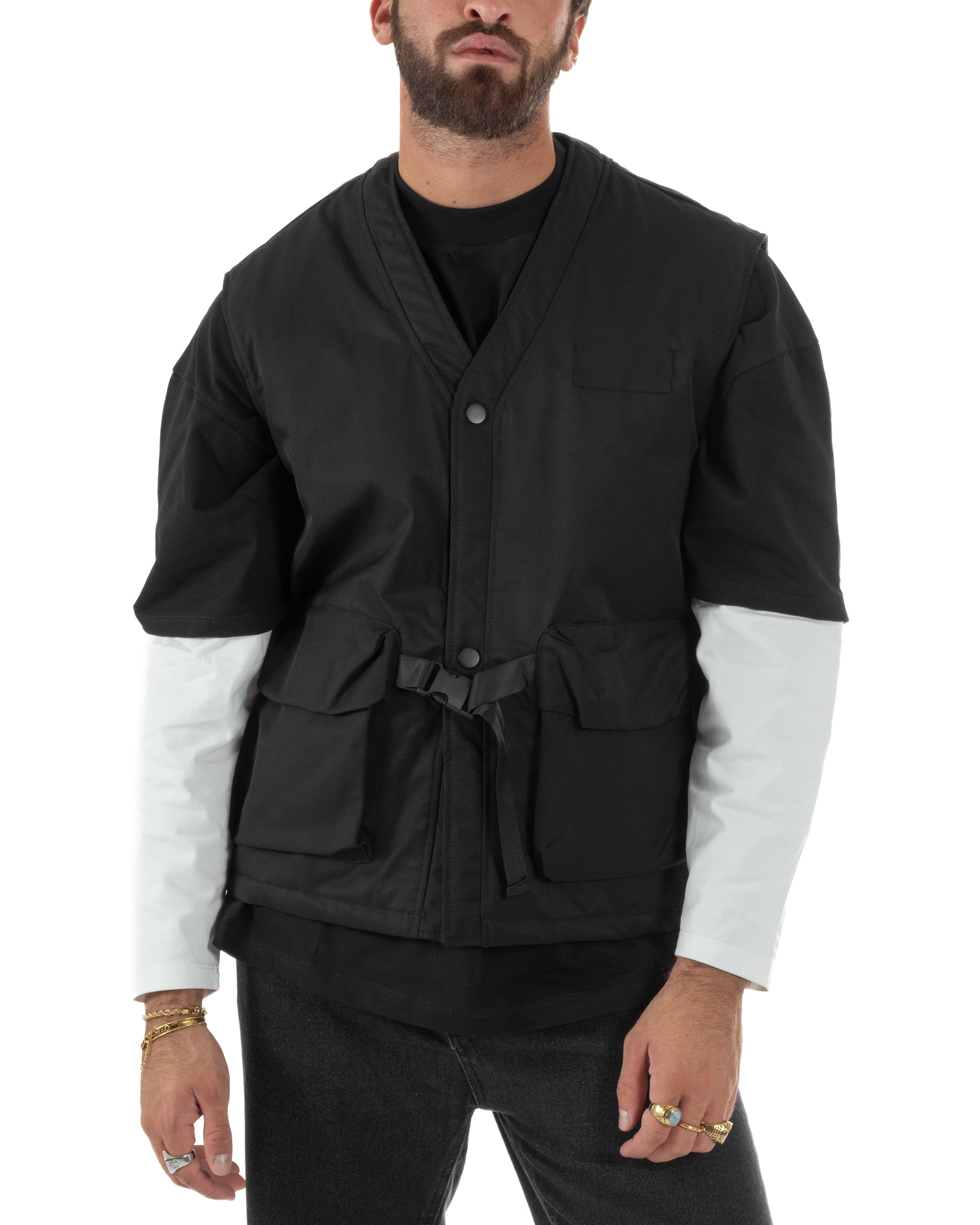 Gilet Casual Regular Fit Smanicato Streetwear G3325A