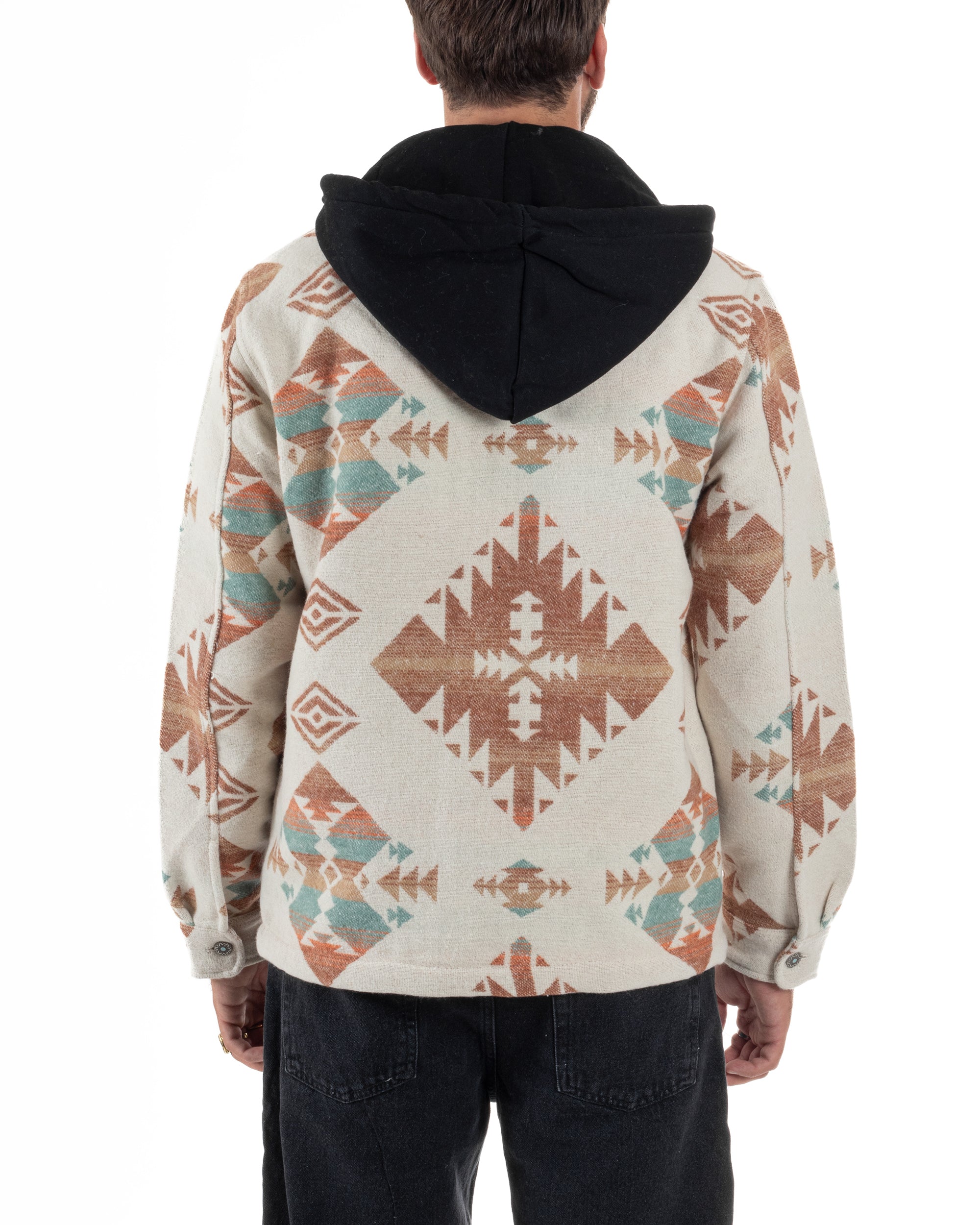 Giacca Camicia Con Cappuccio Overshirt Azteca BERNA M252276