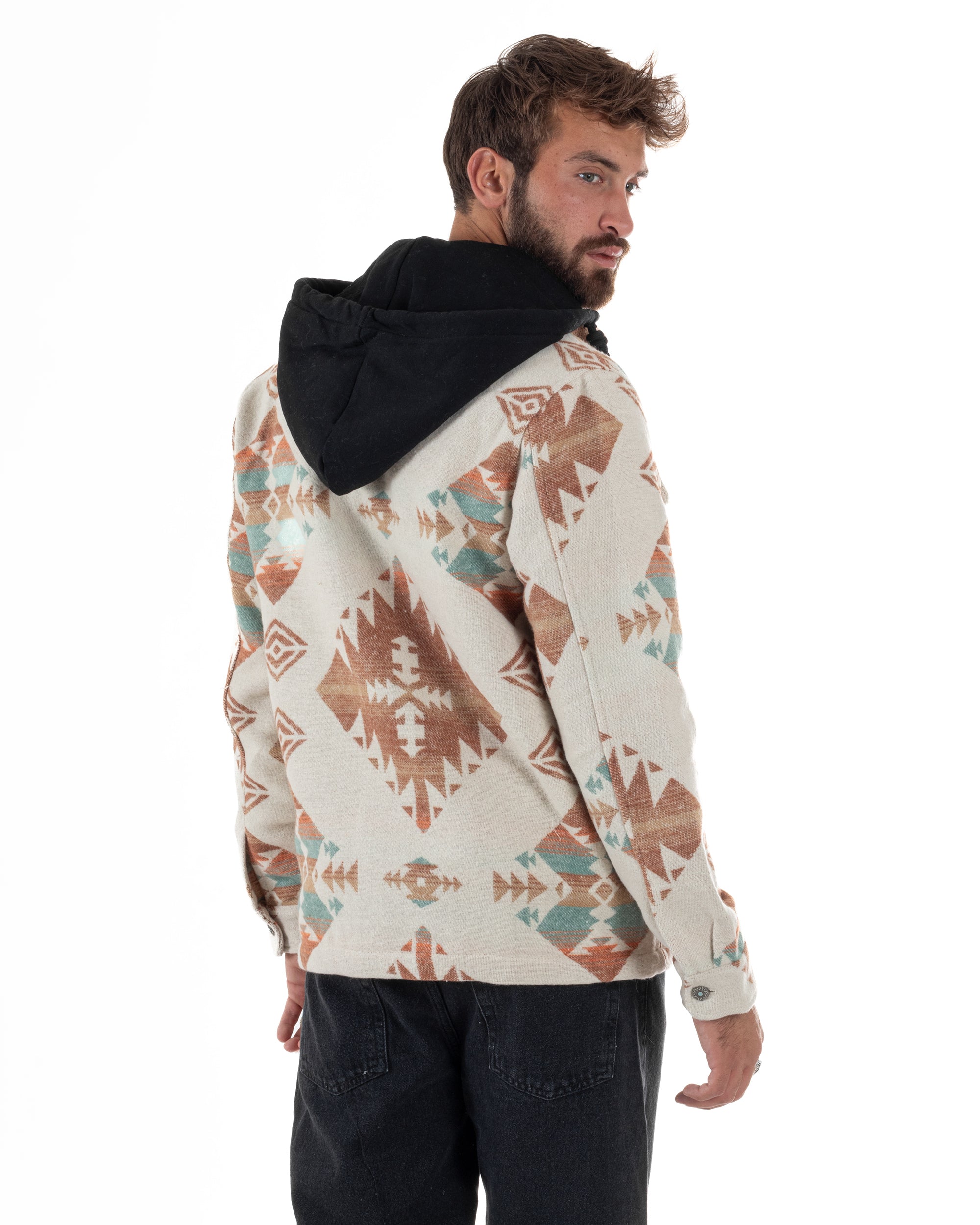 Giacca Camicia Con Cappuccio Overshirt Azteca BERNA M252276