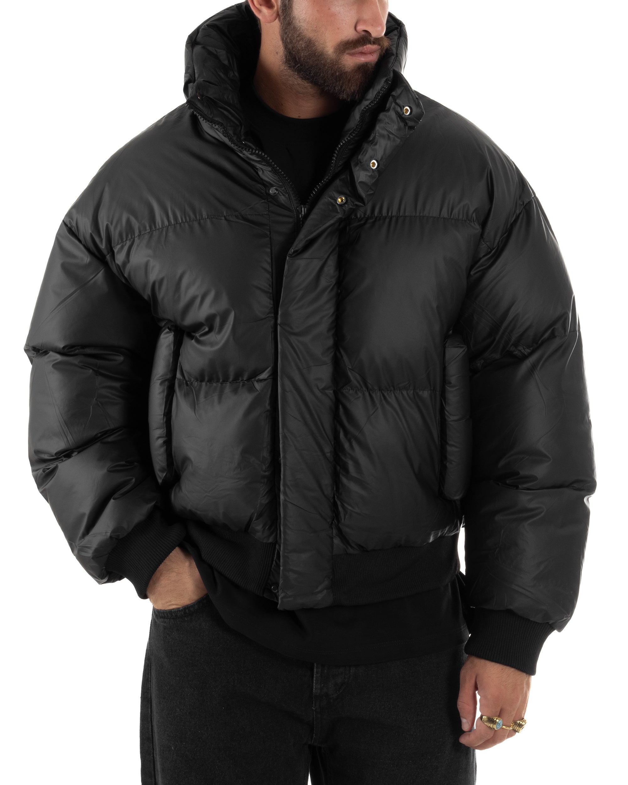 Giubbotto Oversize Piumino Bomber Full Zip Tessuto Opaco G3331A