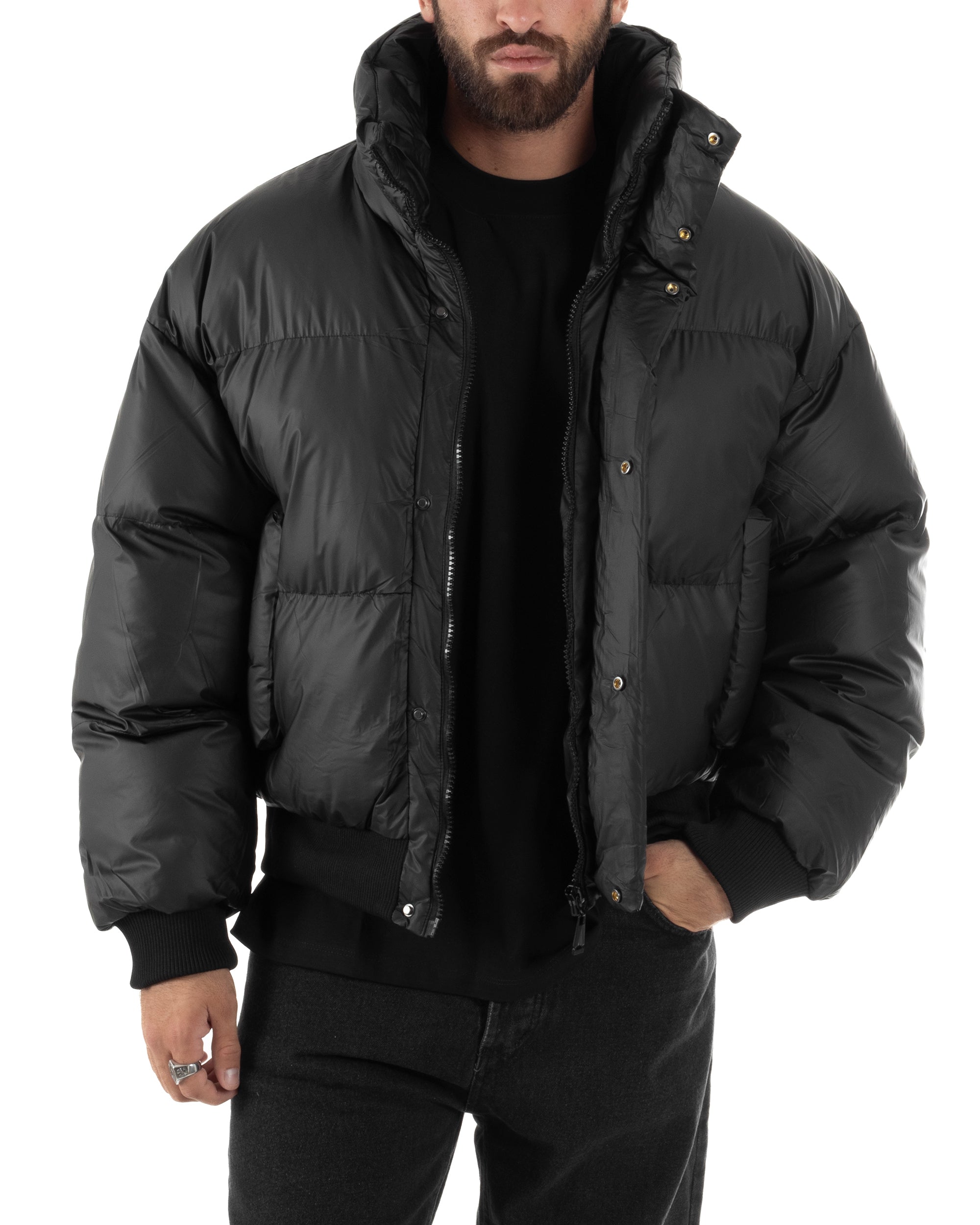 Giubbotto Oversize Piumino Bomber Full Zip Tessuto Opaco G3331A