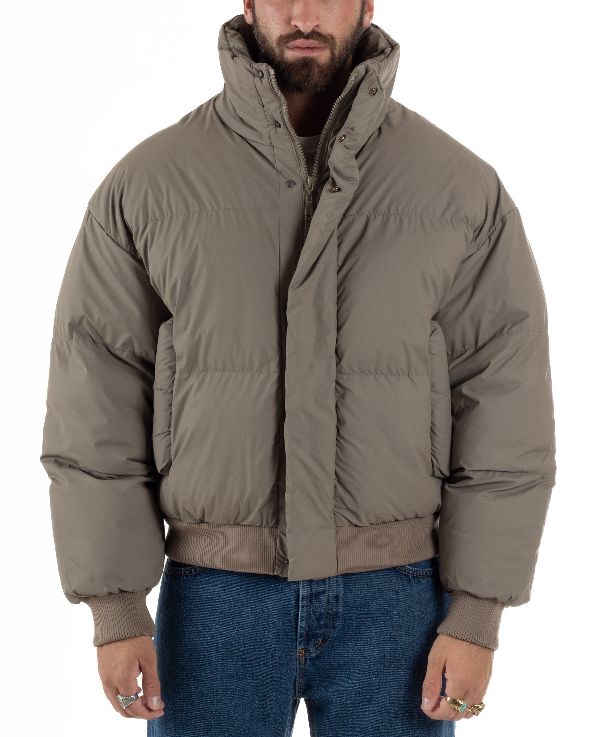 Giubbotto Oversize Piumino Bomber Full Zip Tessuto Opaco G3332A