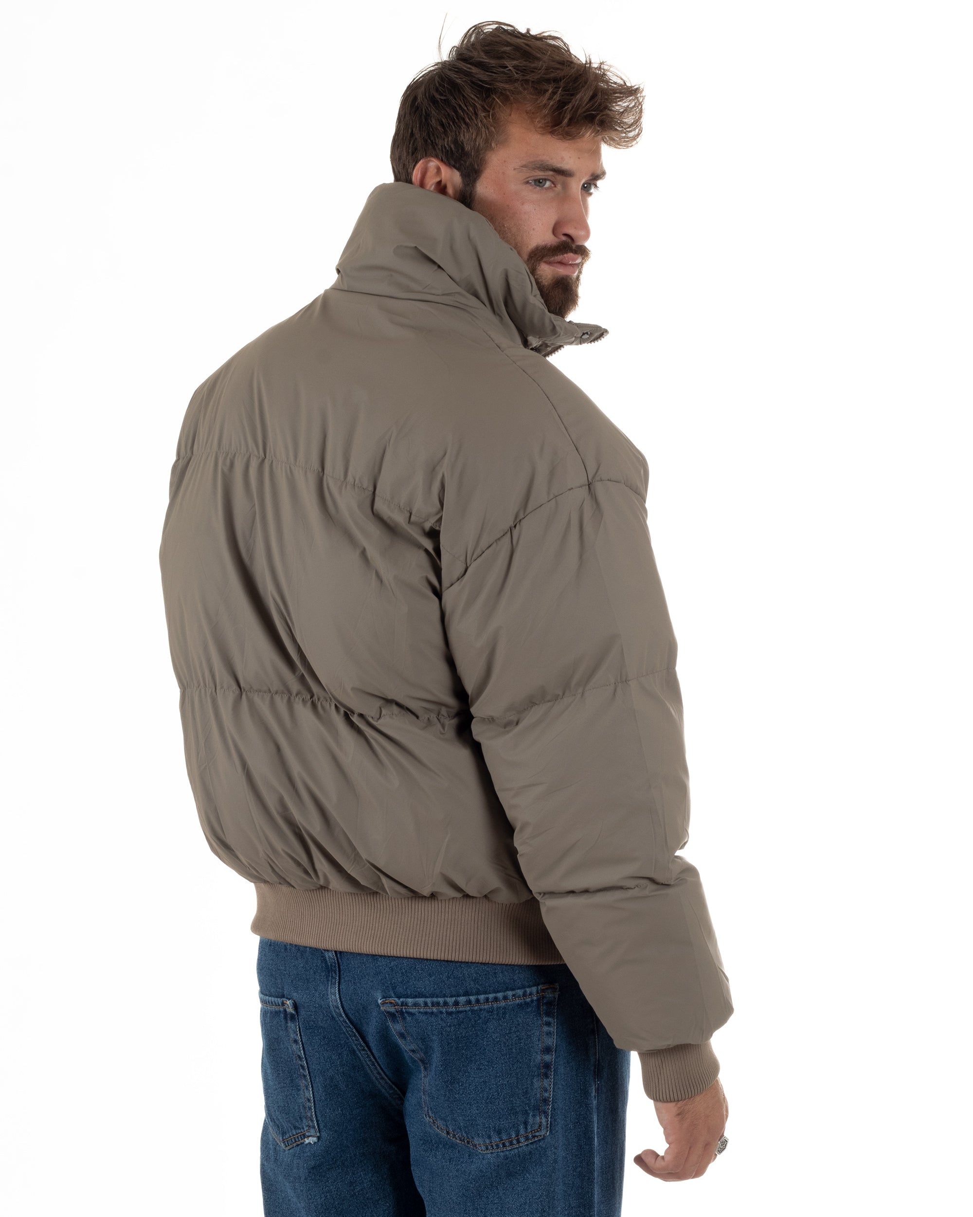 Giubbotto Oversize Piumino Bomber Full Zip Tessuto Opaco G3332A