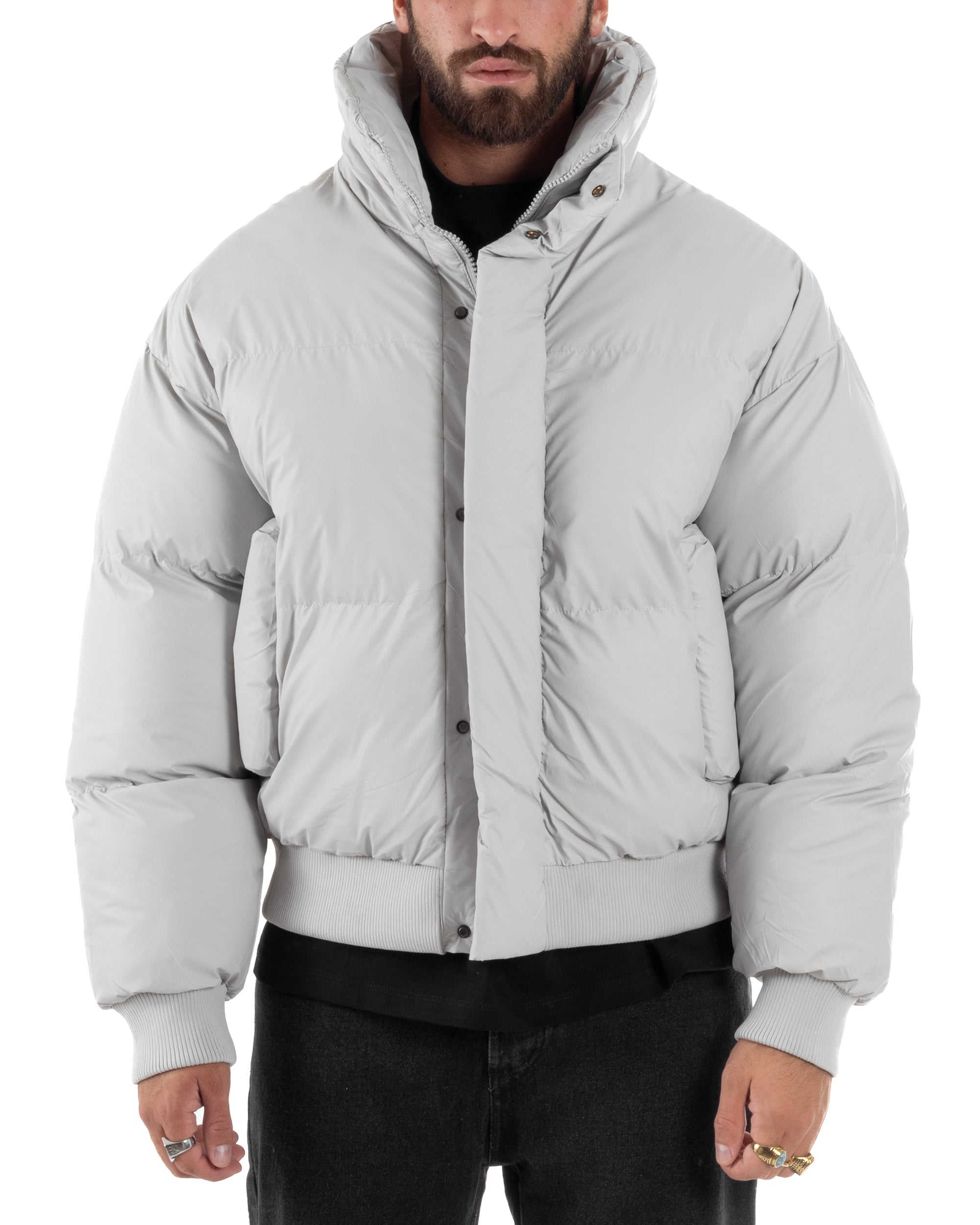 Giubbotto Oversize Piumino Bomber Full Zip Tessuto Opaco G3333A