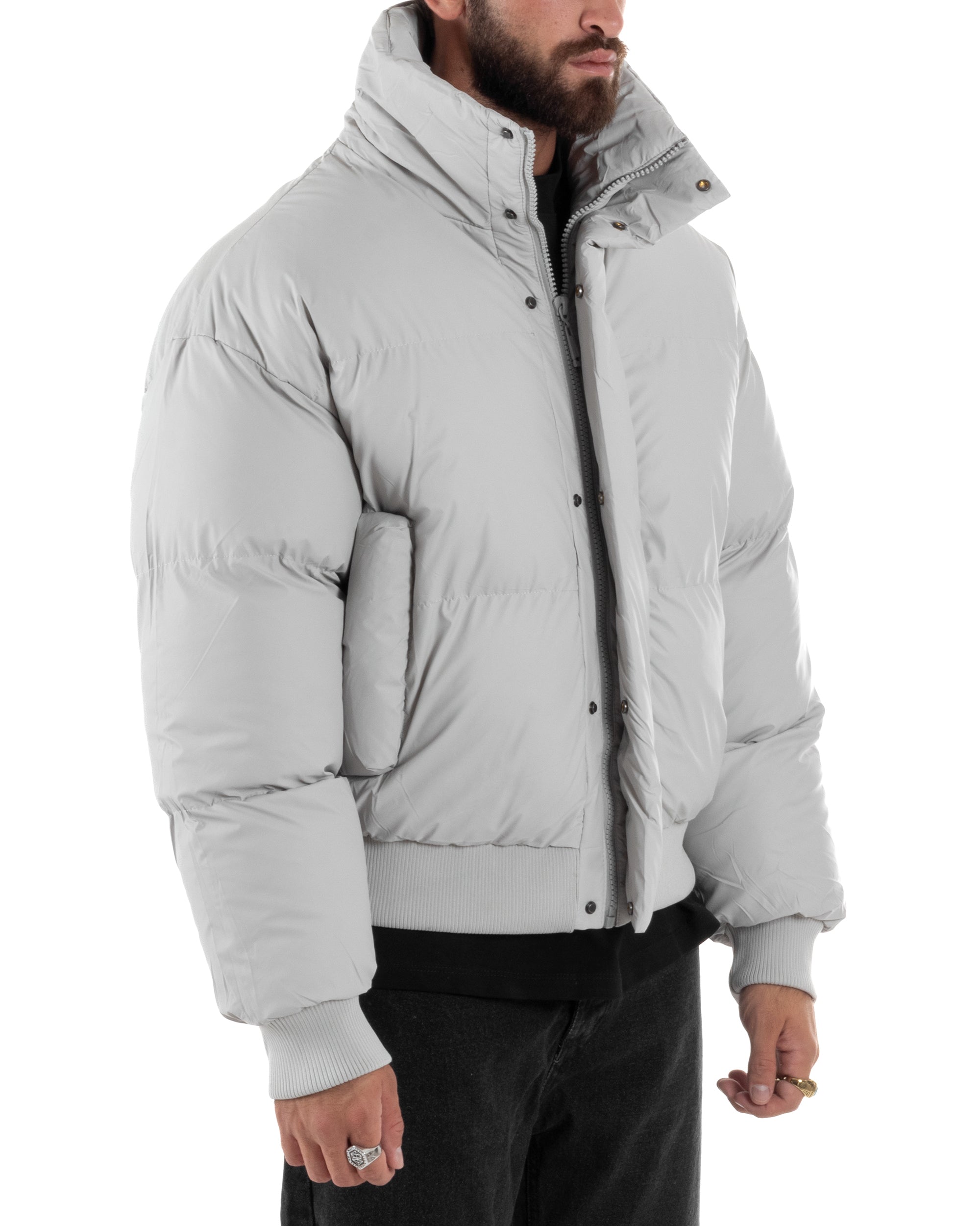 Giubbotto Oversize Piumino Bomber Full Zip Tessuto Opaco G3333A