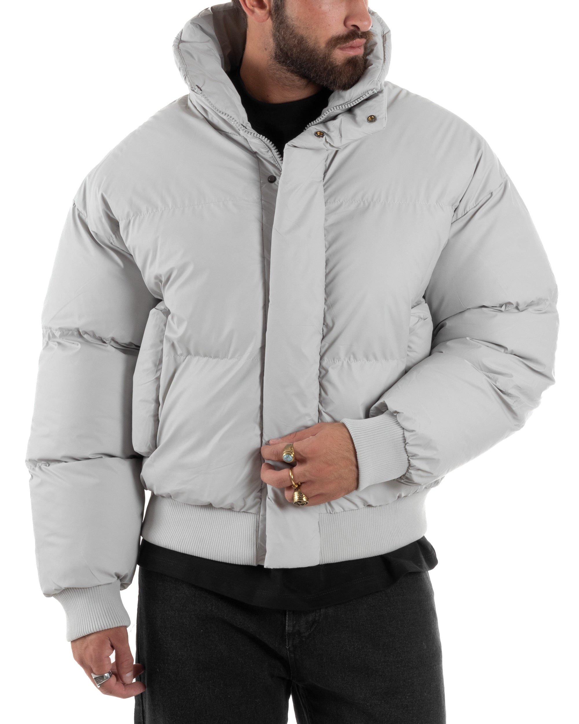 Giubbotto Oversize Piumino Bomber Full Zip Tessuto Opaco G3333A