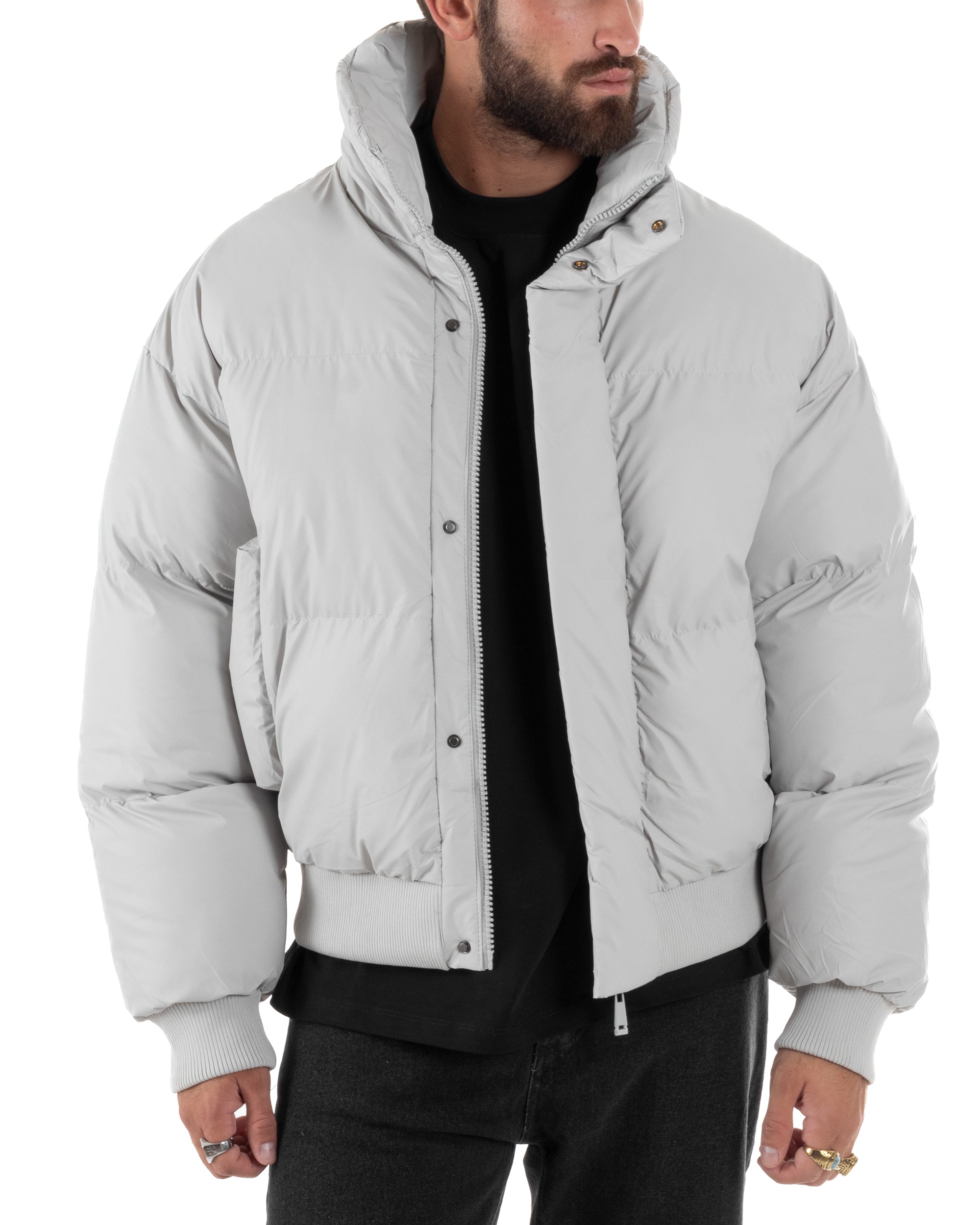 Giubbotto Oversize Piumino Bomber Full Zip Tessuto Opaco G3333A
