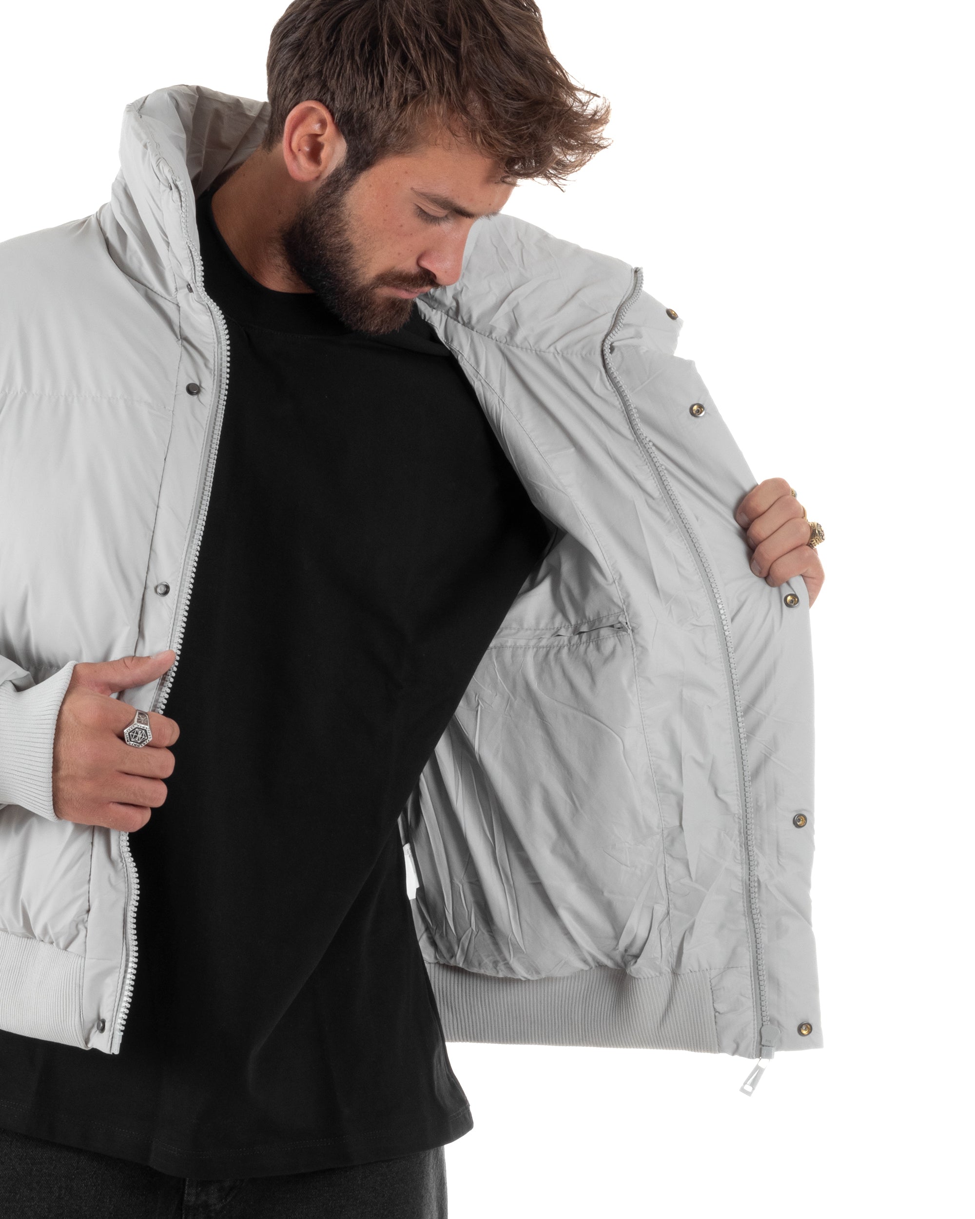 Giubbotto Oversize Piumino Bomber Full Zip Tessuto Opaco G3333A