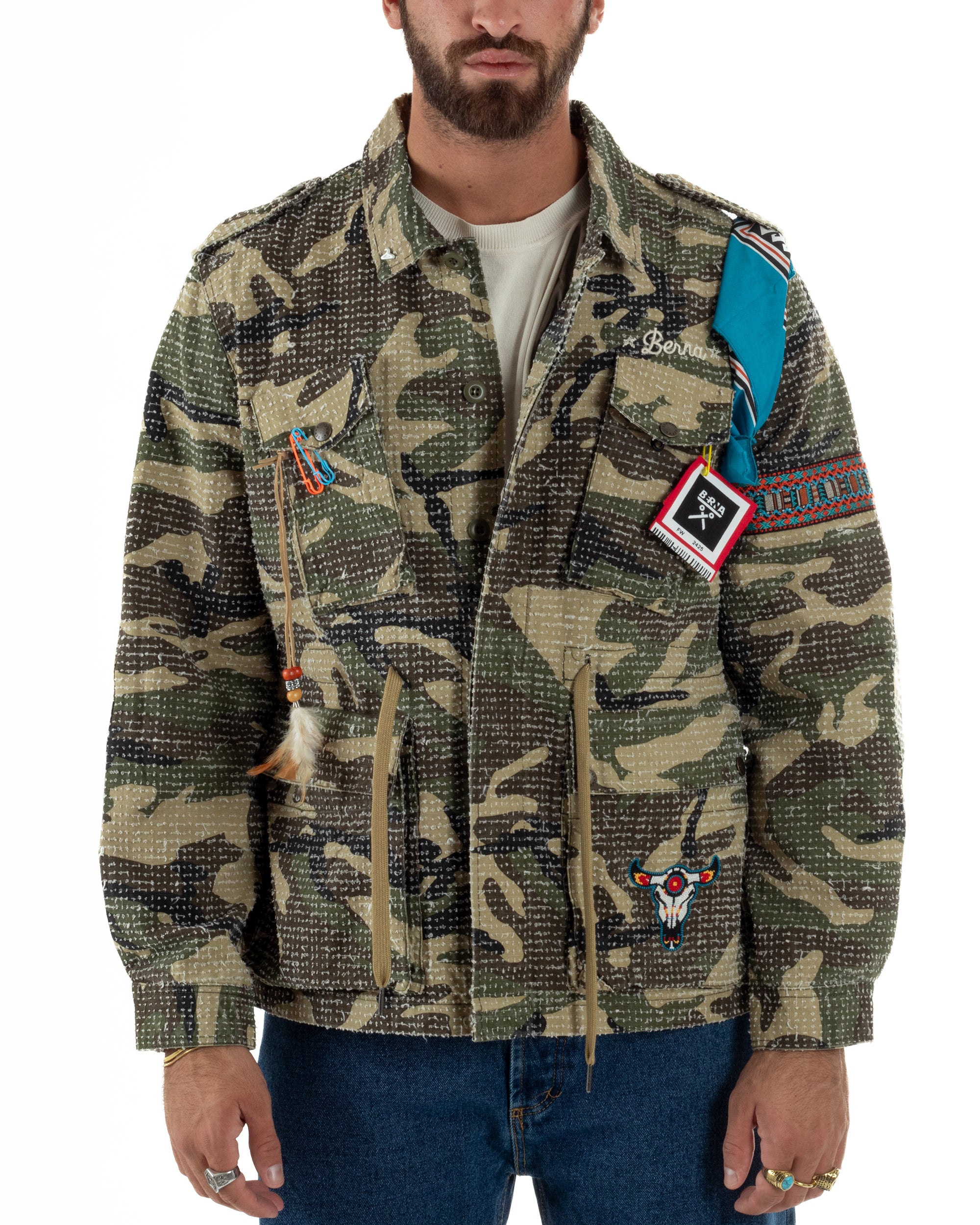 Giacca Sahariana Giubbotto Camicione Militare BERNA M252284