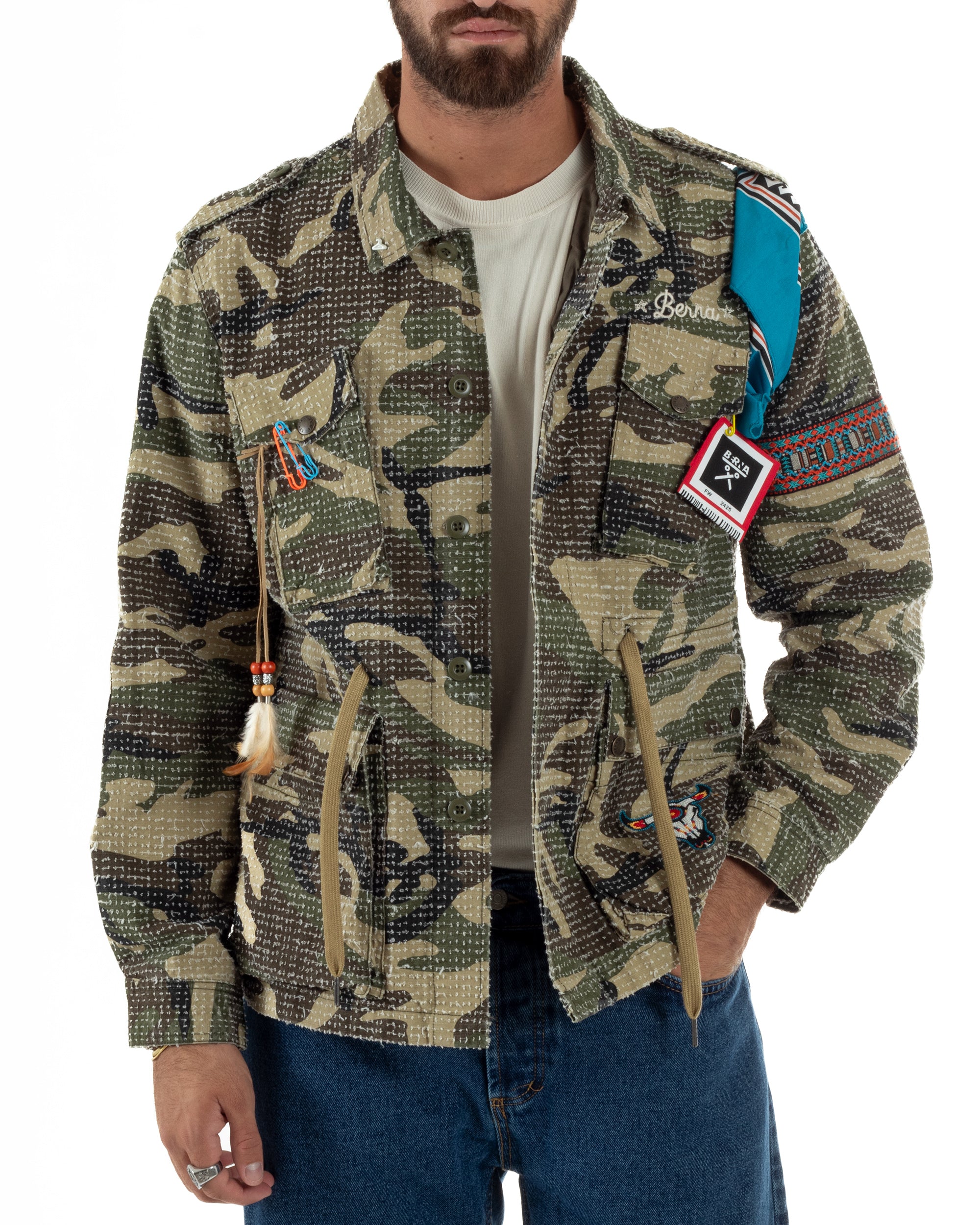 Giacca Sahariana Giubbotto Camicione Militare BERNA M252284