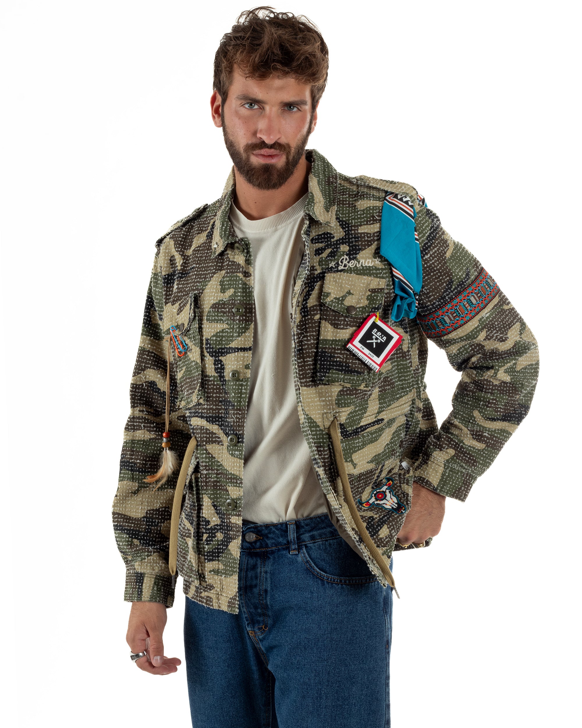 Giacca Sahariana Giubbotto Camicione Militare BERNA M252284