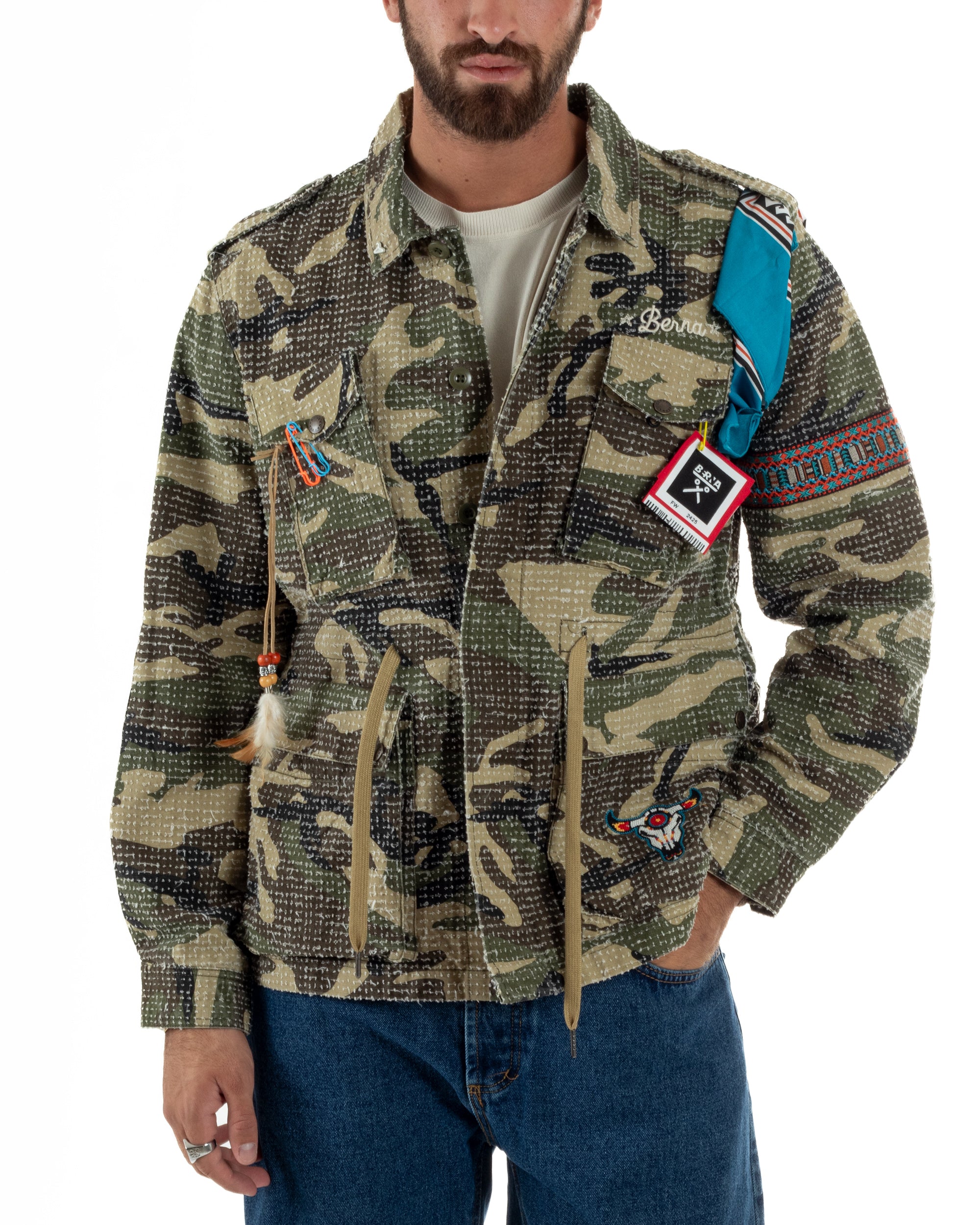 Giacca Sahariana Giubbotto Camicione Militare BERNA M252284