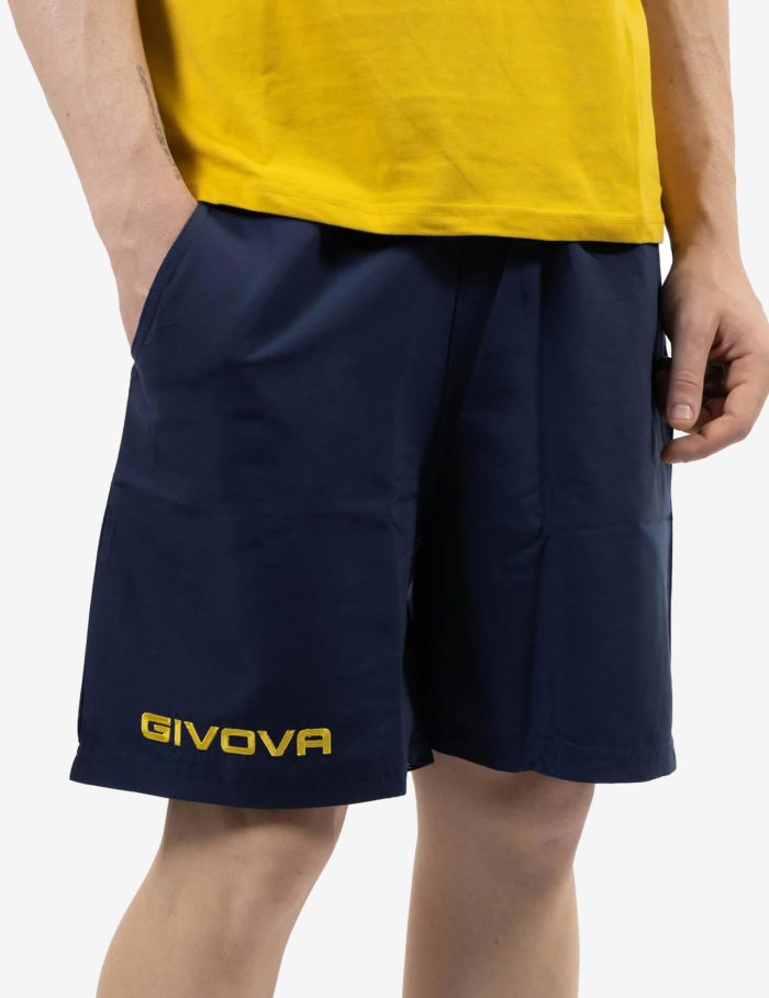 Kit STREET GIVOVA GIALLO BLU Set Unisex Cotone Bicolore Sportivo Maglia Con Colletto Polo Mezze Maniche Bermuda Microfibra Pantaloncino Da Allenamento GIOSAL