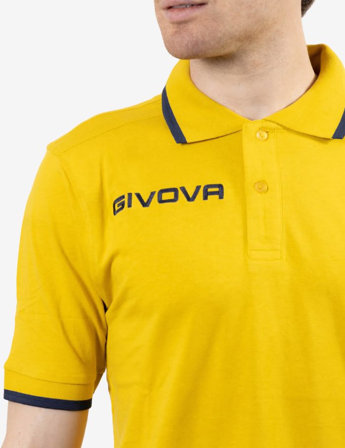 Kit STREET GIVOVA GIALLO BLU Set Unisex Cotone Bicolore Sportivo Maglia Con Colletto Polo Mezze Maniche Bermuda Microfibra Pantaloncino Da Allenamento GIOSAL