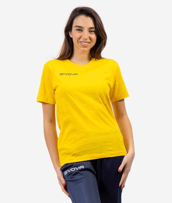 T-SHIRT COTONE FRESH GIVOVA GIALLO Unisex Maglia Mezze Maniche Comoda Sportiva Casual Tinta Unita GIOSAL