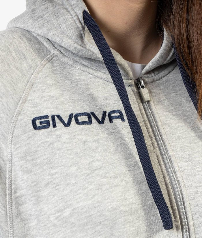 Tuta GIVOVA KING GRIGIO BLU Felpa Set Unisex Sportivo Bicolore Felpa Con Zip Con Capuccio Pantaloni Da Ginnastica Tracksuit GIOSAL