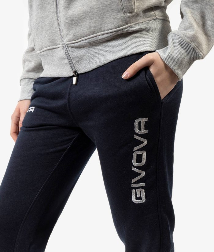 Tuta GIVOVA KING GRIGIO BLU Felpa Set Unisex Sportivo Bicolore Felpa Con Zip Con Capuccio Pantaloni Da Ginnastica Tracksuit GIOSAL