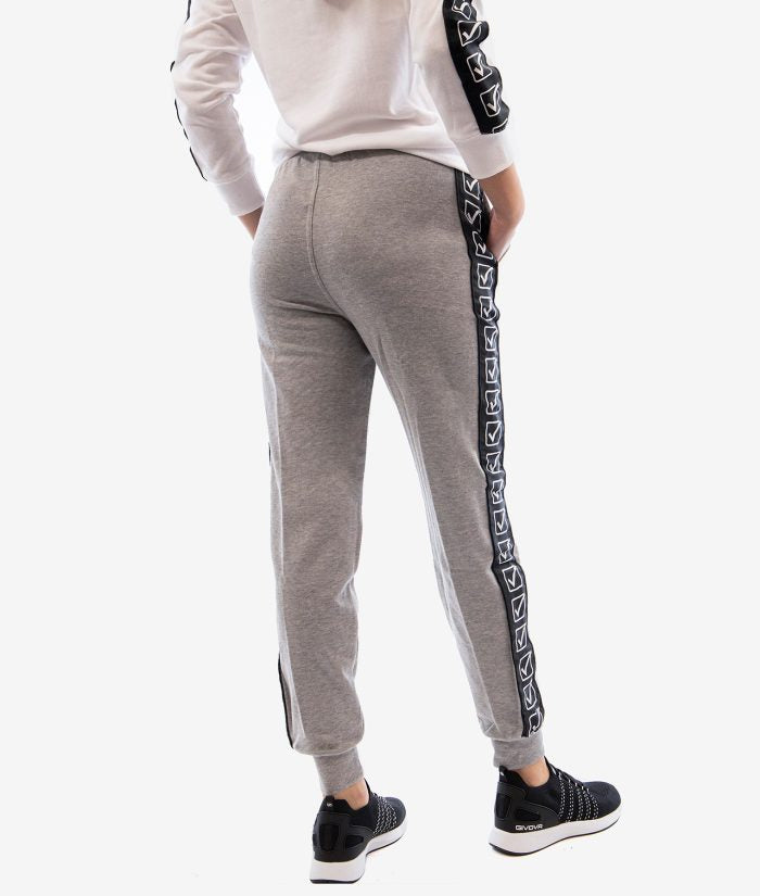 PANTALONE TERRY BAND GIVOVA GRIGIO MELANGE CHIARO Unisex Felpa Jogger Con Coulisse Pantatuta Sportivo Con Tasche Laterali Da Ginnastica GIOSAL