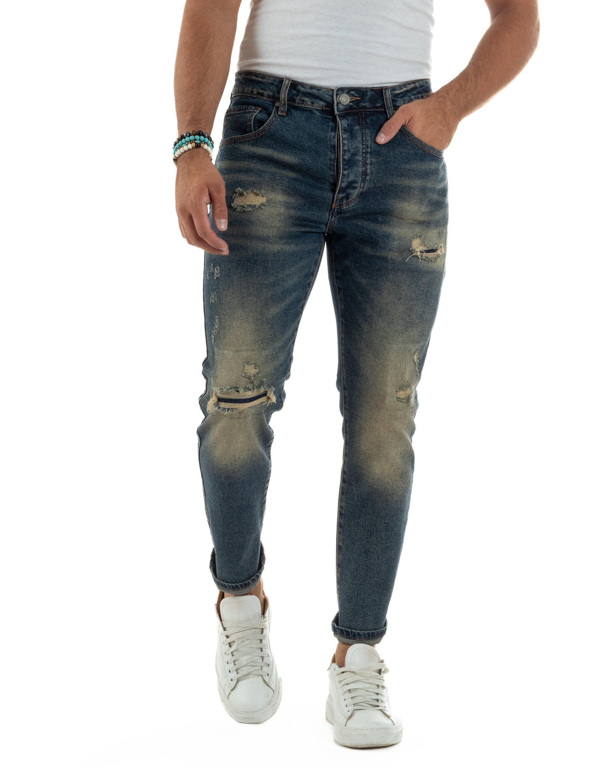 Jeans Slim Fit Cinque Tasche Sabbiato JS1144A