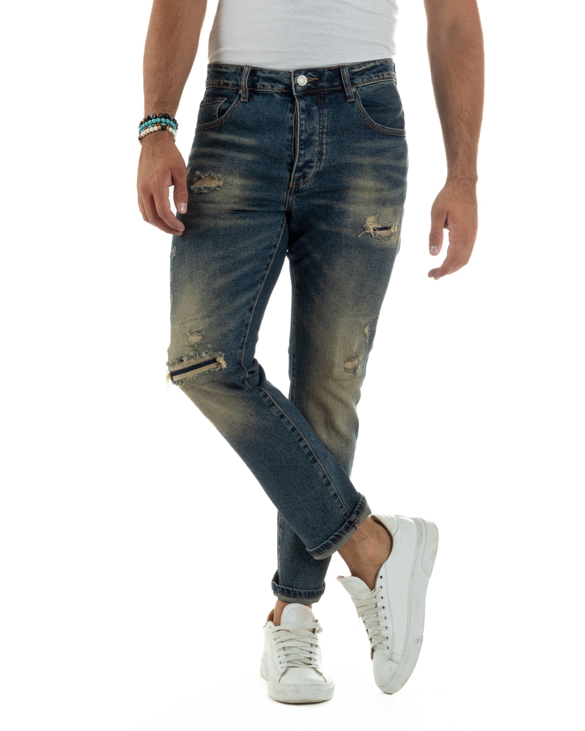 Jeans Slim Fit Cinque Tasche Sabbiato JS1144A