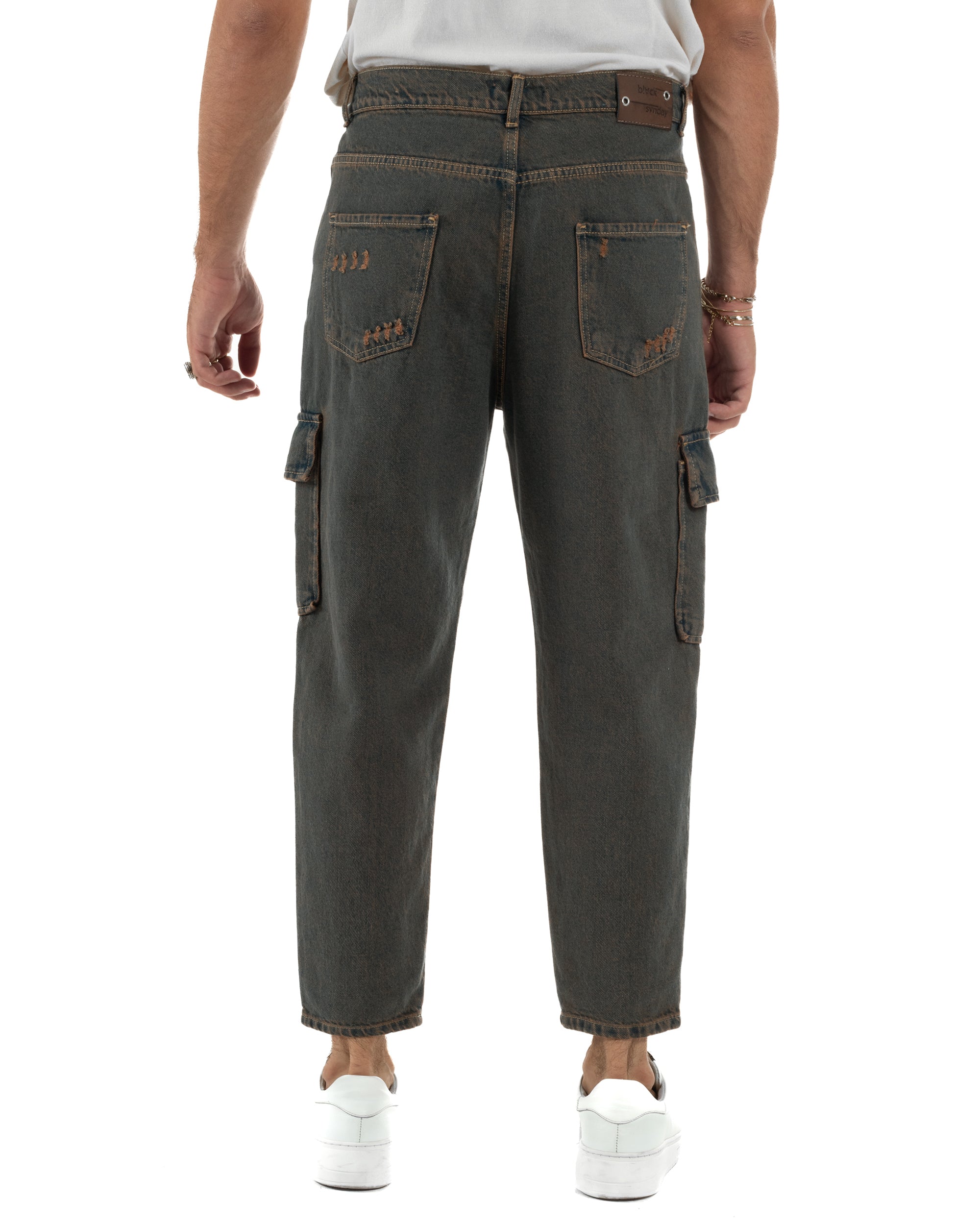 Jeans Cargo Denim Sabbiato BlackSunday JS1147A