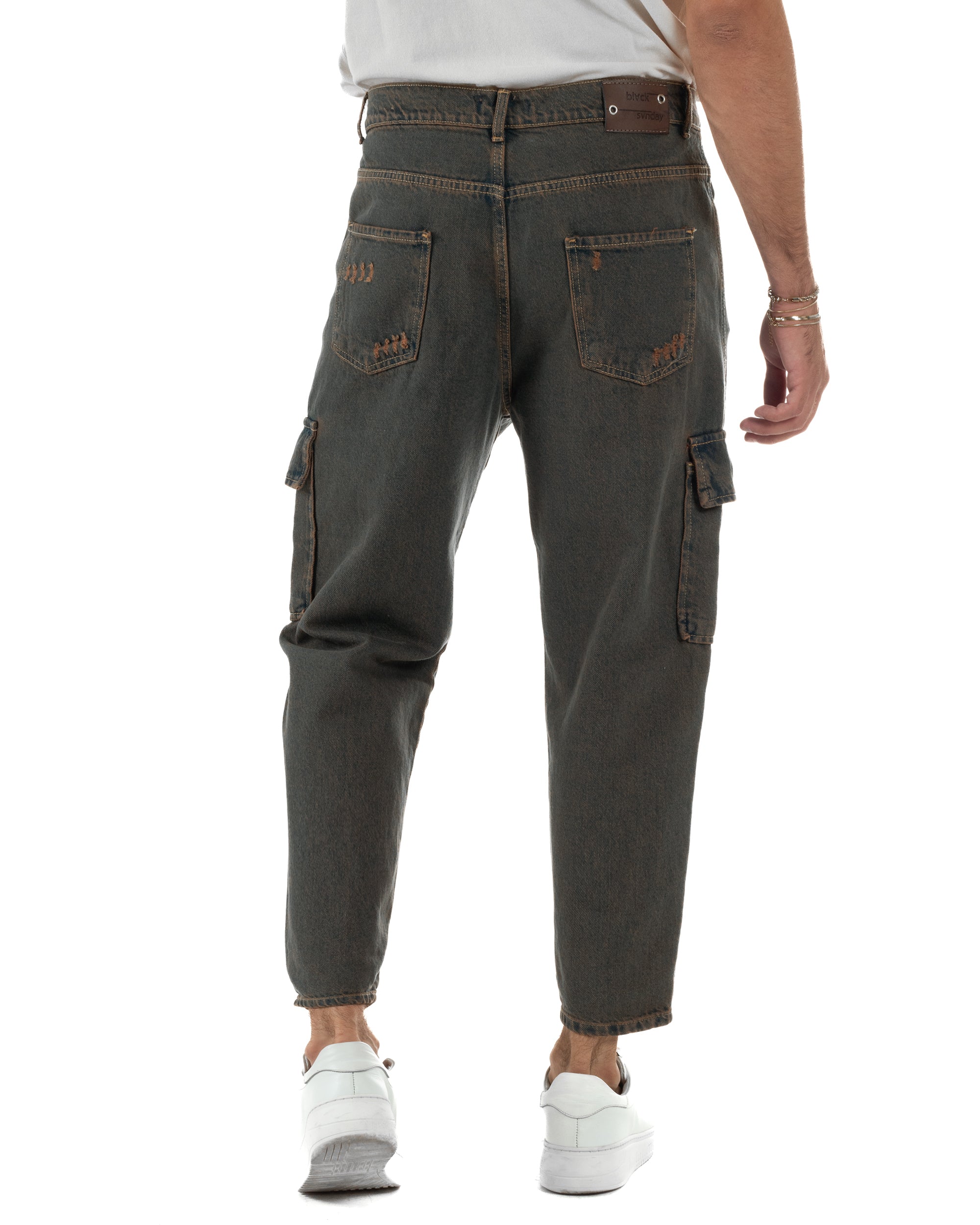 Jeans Cargo Denim Sabbiato BlackSunday JS1147A