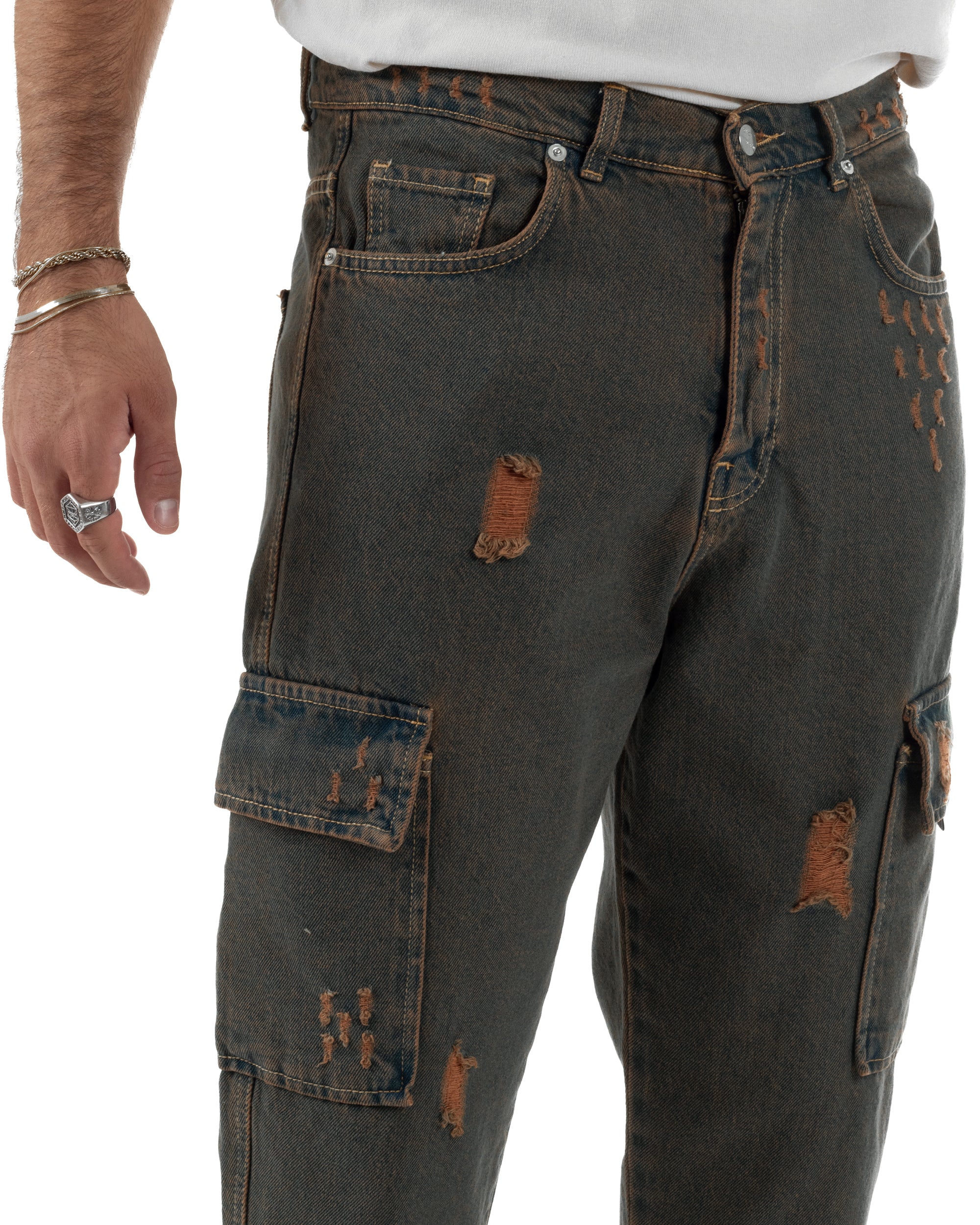 Jeans Cargo Denim Sabbiato BlackSunday JS1147A
