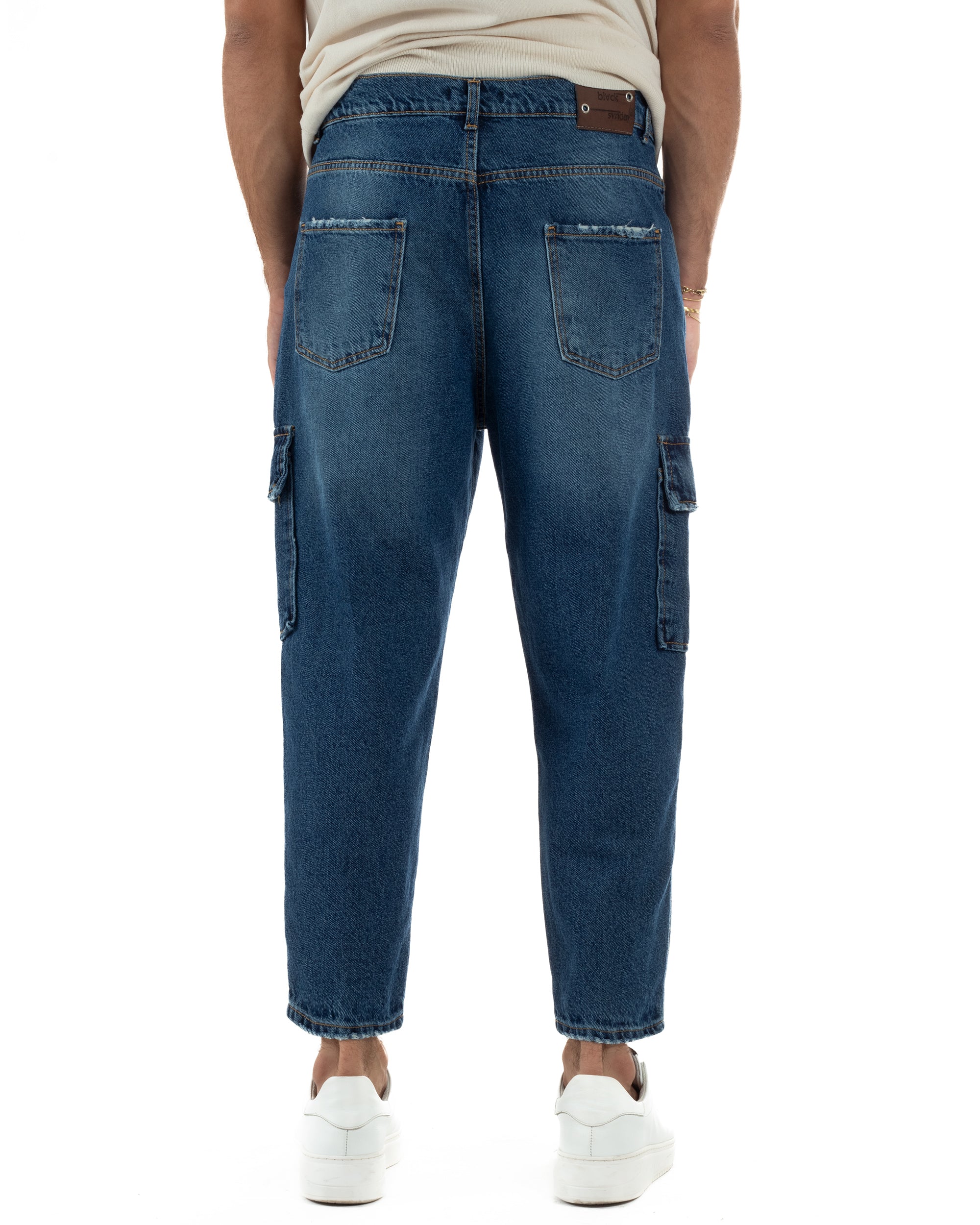 Jeans Cargo Denim Scuro BlackSunday JS1148A