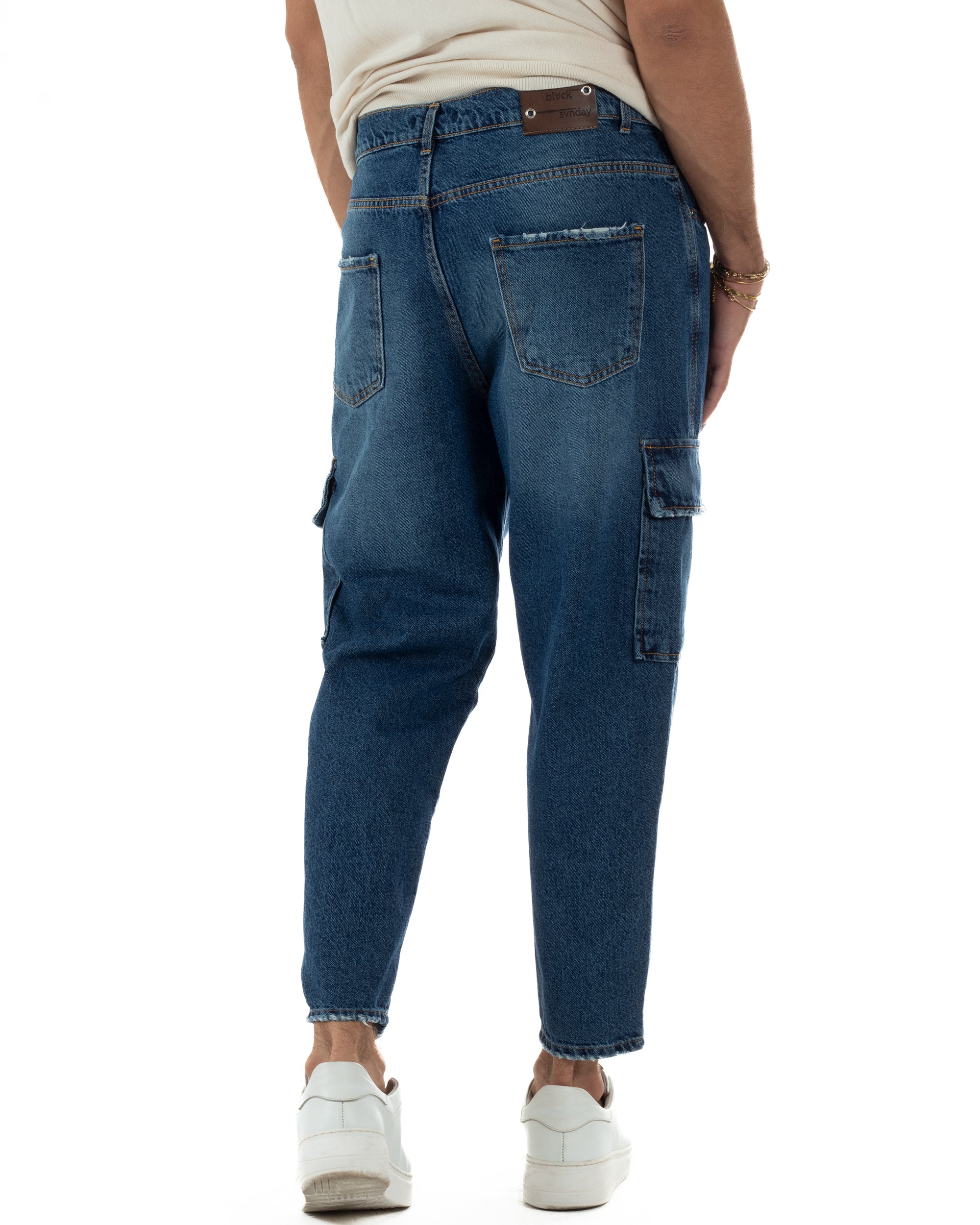 Jeans Cargo Denim Scuro BlackSunday JS1148A