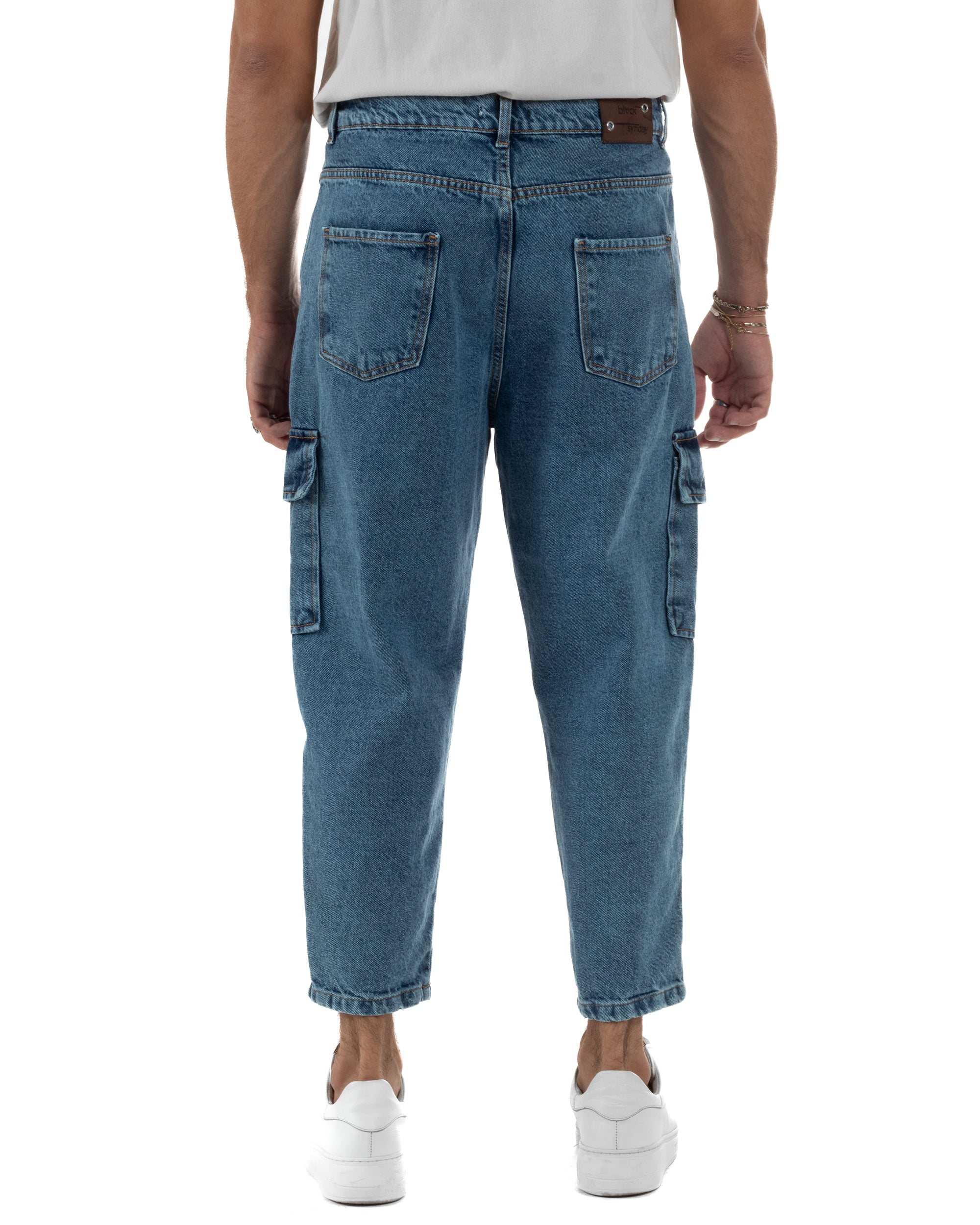Jeans Cargo Denim Chiaro BlackSunday JS1149A