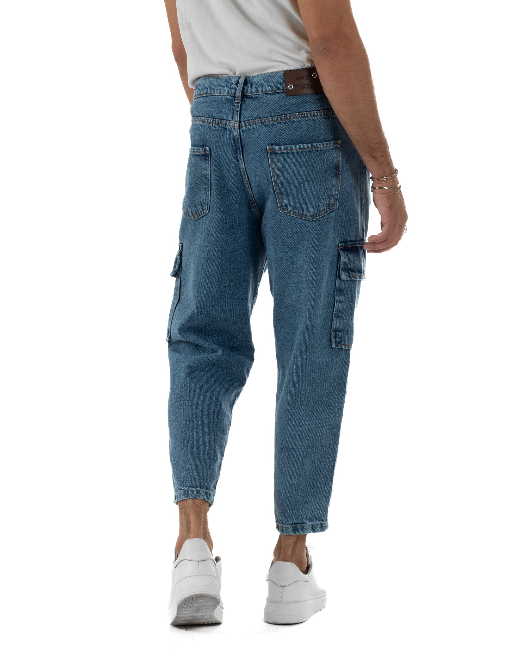 Jeans Cargo Denim Chiaro BlackSunday JS1149A