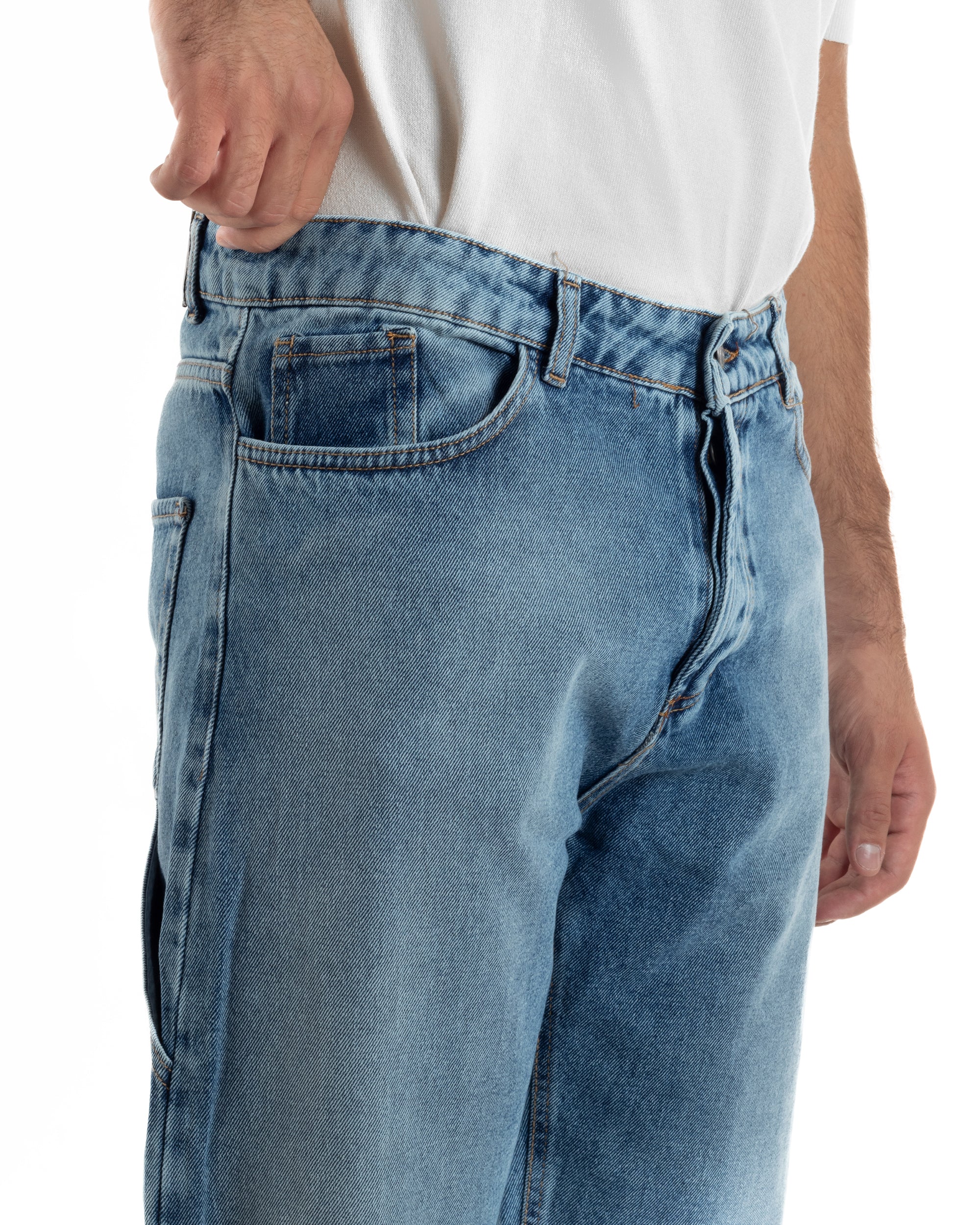 Jeans Uomo Pantaloni Carpenter Denim Chiaro Baggy Fit JS1156A