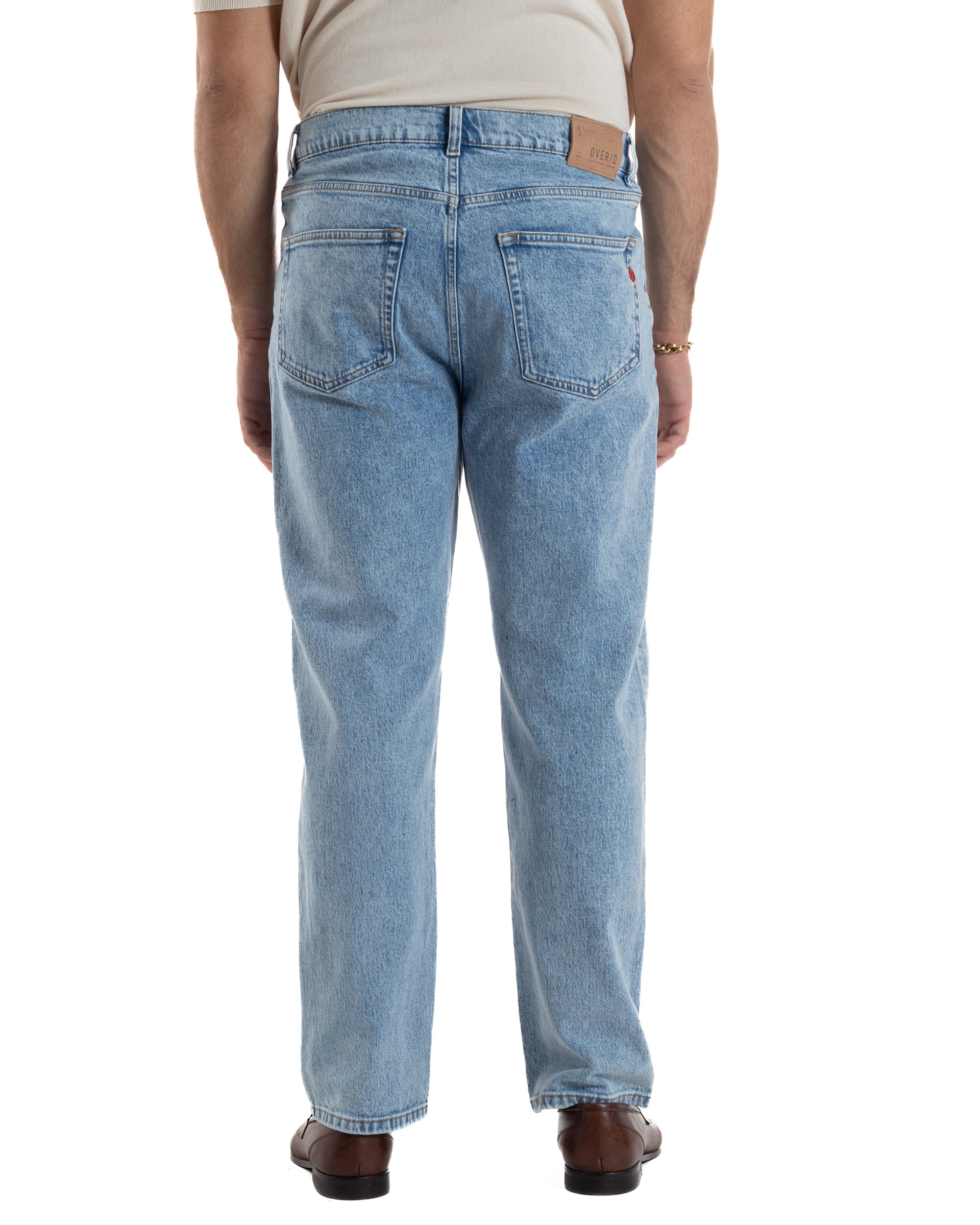 Jeans Uomo Pantaloni Regular Fit Basic Denim Chiaro Over-D OC1F2W5D21