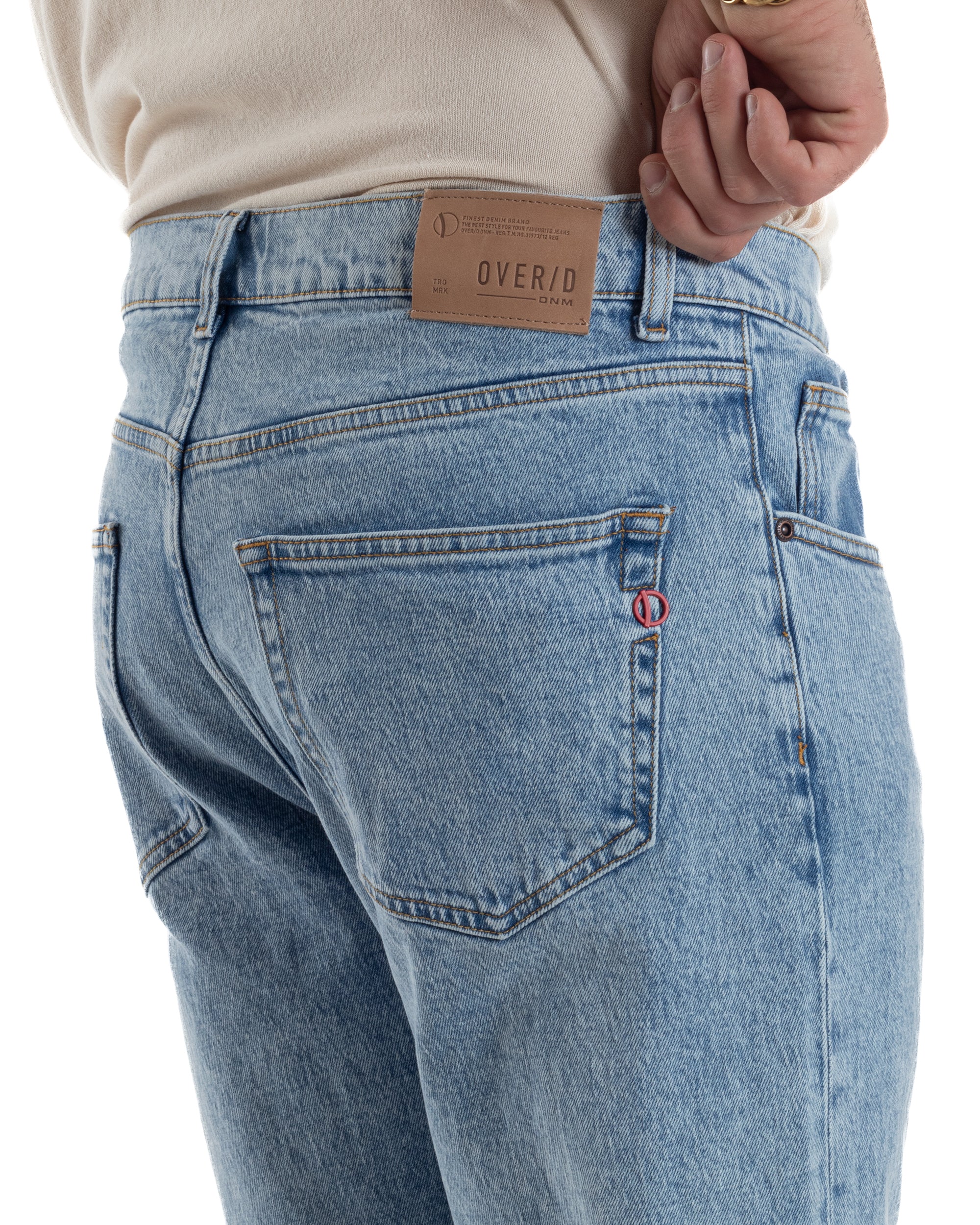 Jeans Uomo Pantaloni Regular Fit Basic Denim Chiaro Over-D OC1F2W5D21