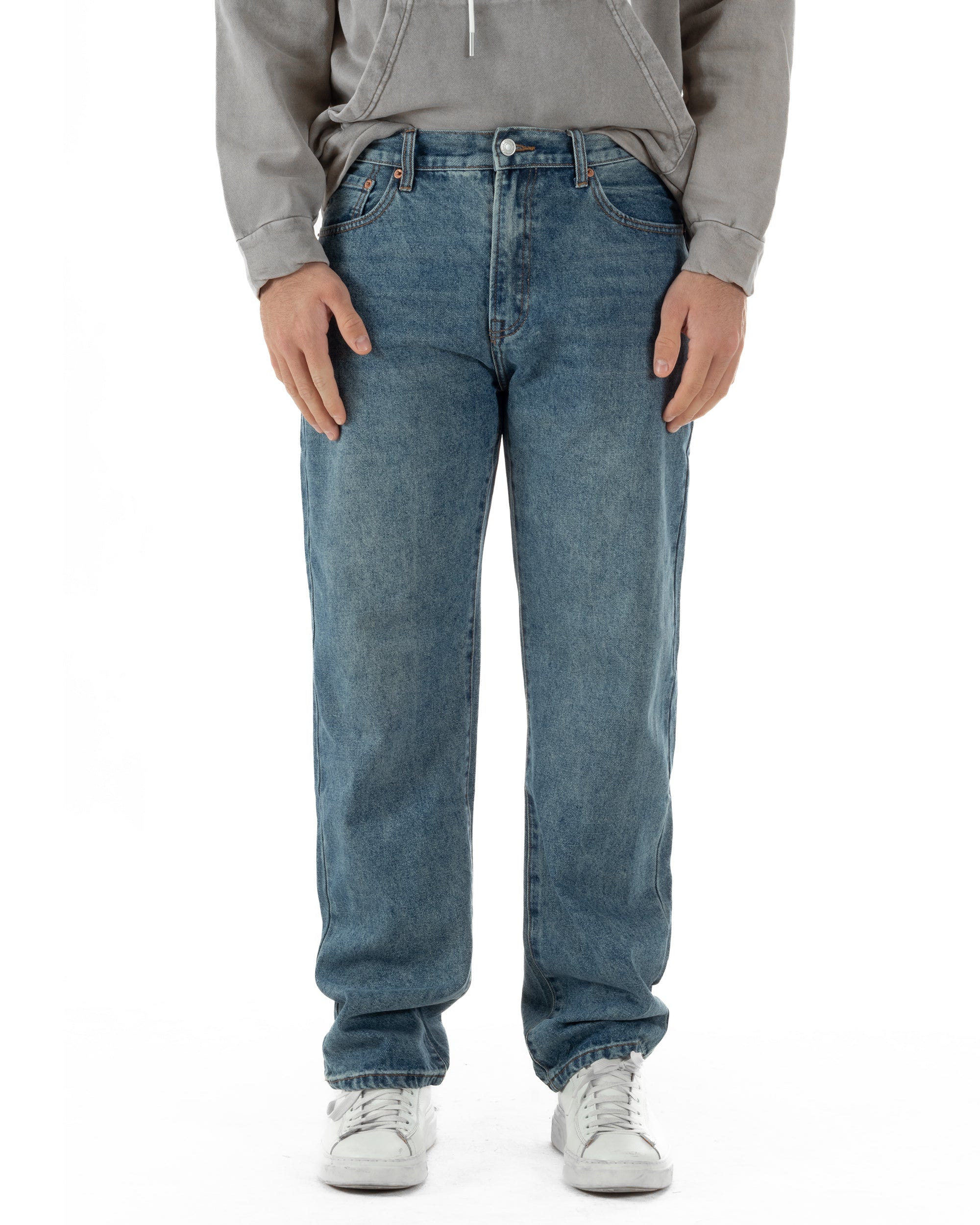 Jeans Uomo Baggy Fit Cinque Tasche Basic Denim JS1173A