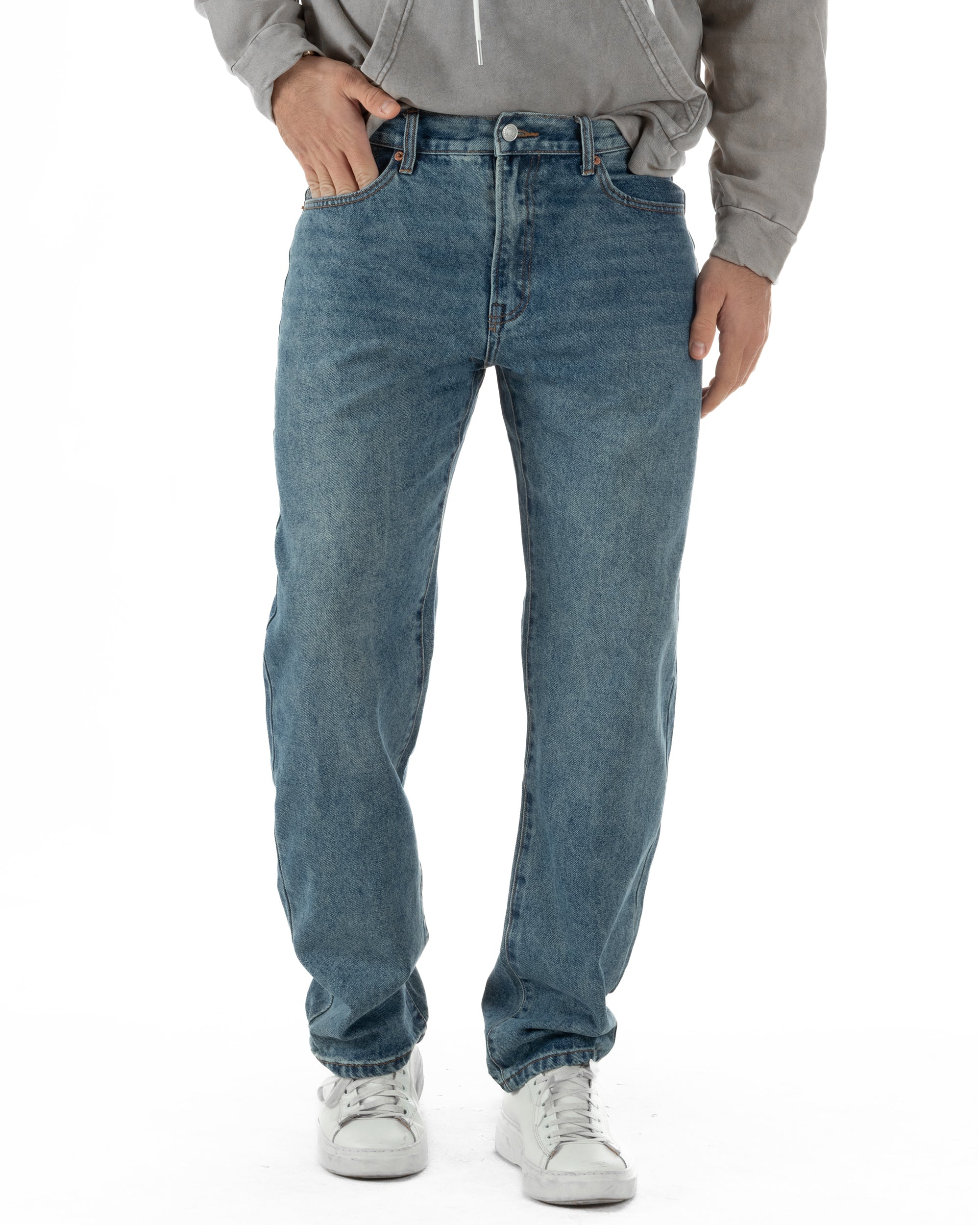 Jeans Uomo Baggy Fit Cinque Tasche Basic Denim JS1173A