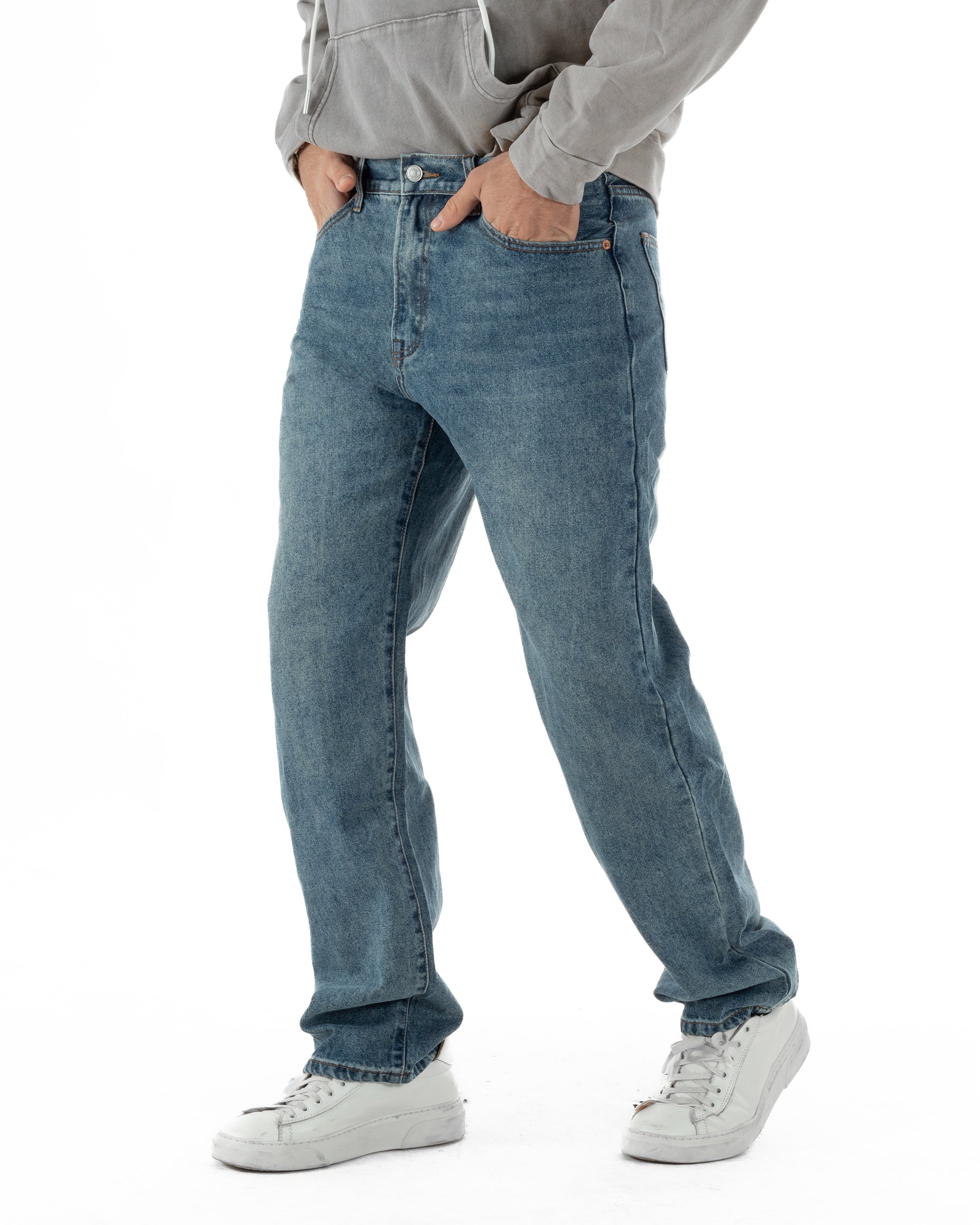 Jeans Uomo Baggy Fit Cinque Tasche Basic Denim JS1173A