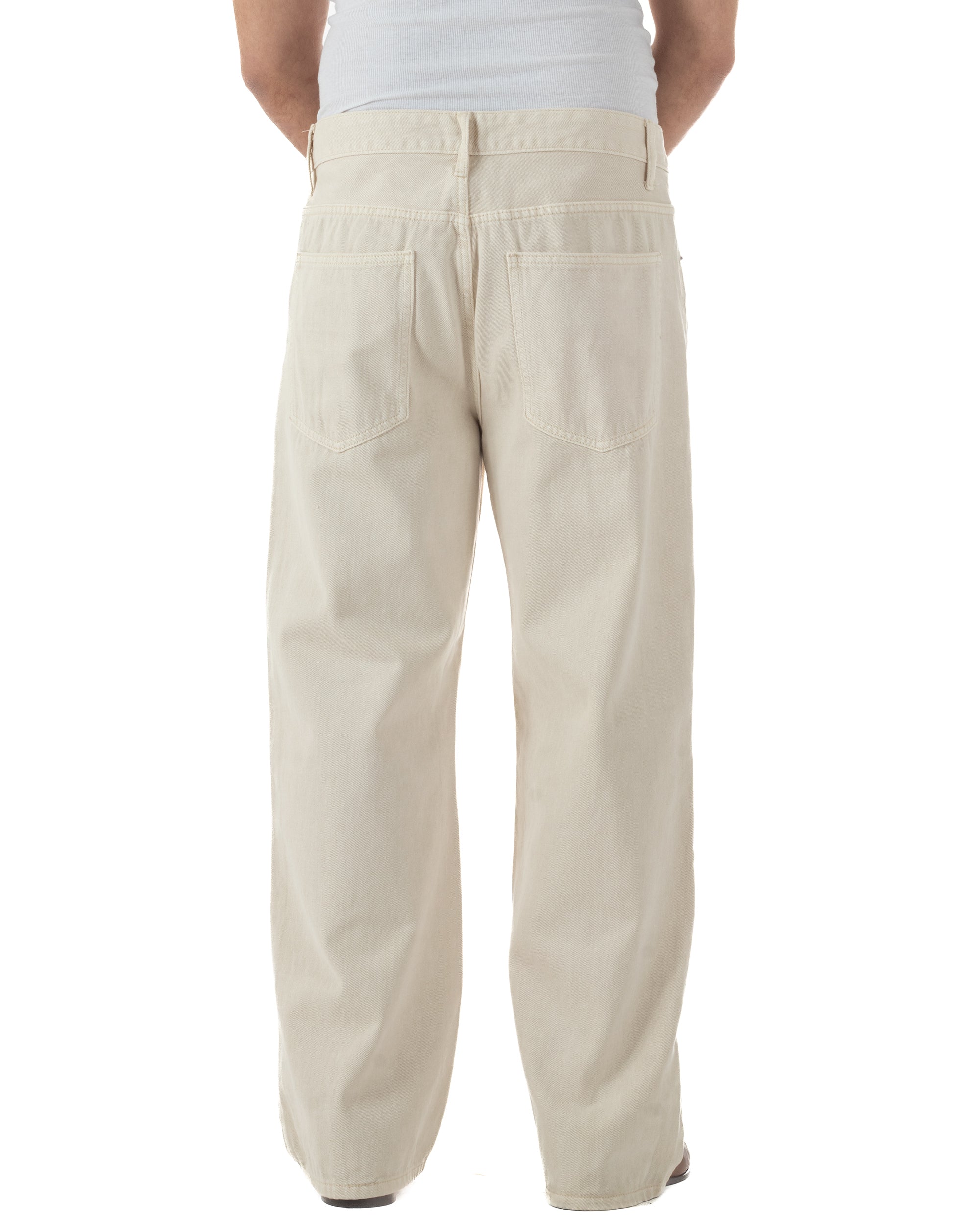 Jeans uomo cinque tasche baggy fit basic cotone panna GIOSAL-JS1178A