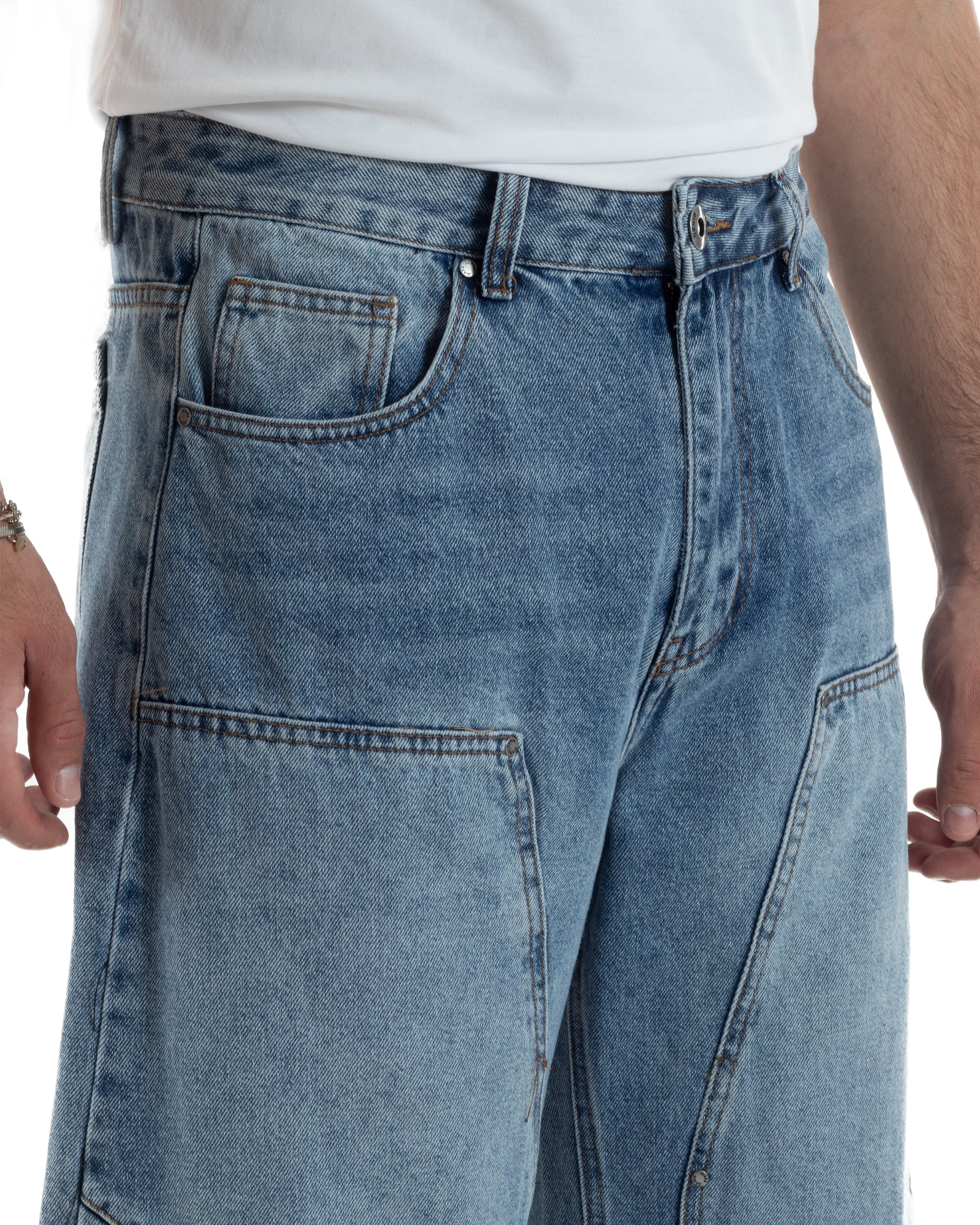 Jeans uomo balloon fit street baggy basic denim medio GIOSAL-JS1193A