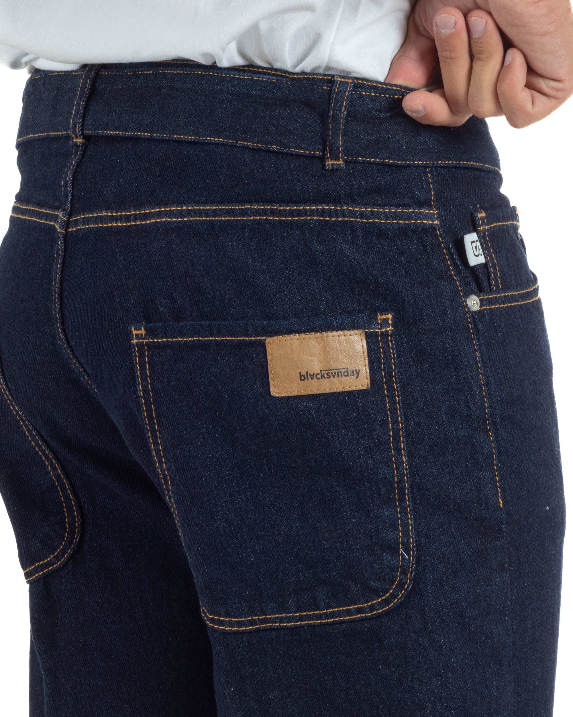 Jeans uomo carrot fit basic cintura denim scuro BlackSunday JS1194A